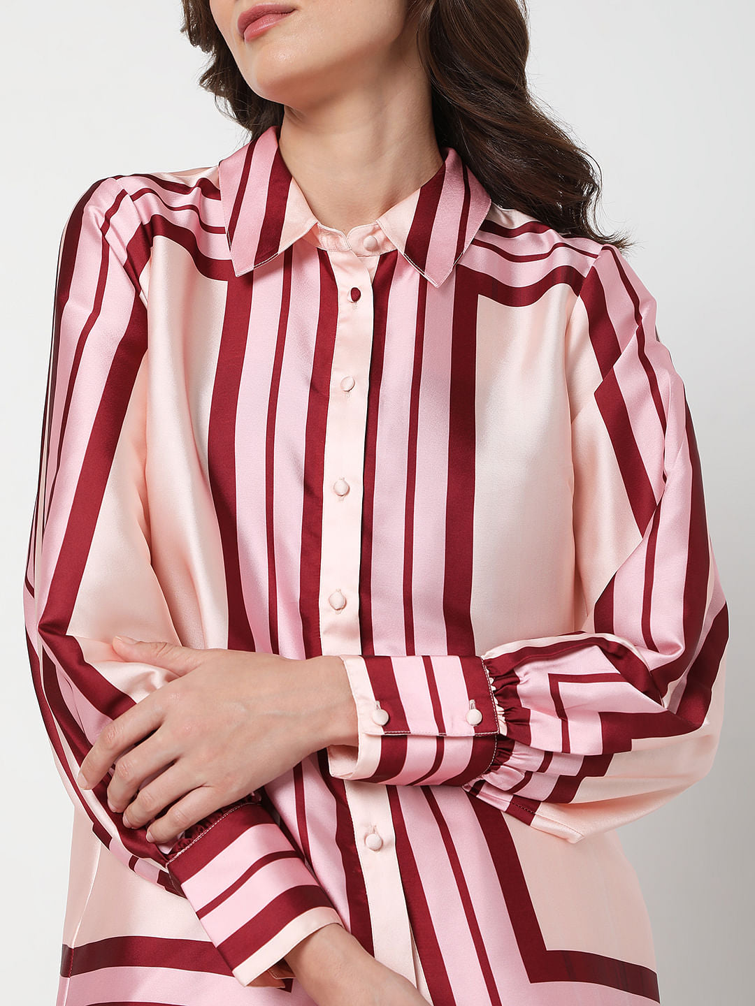 Pink Colourblocked Shirt