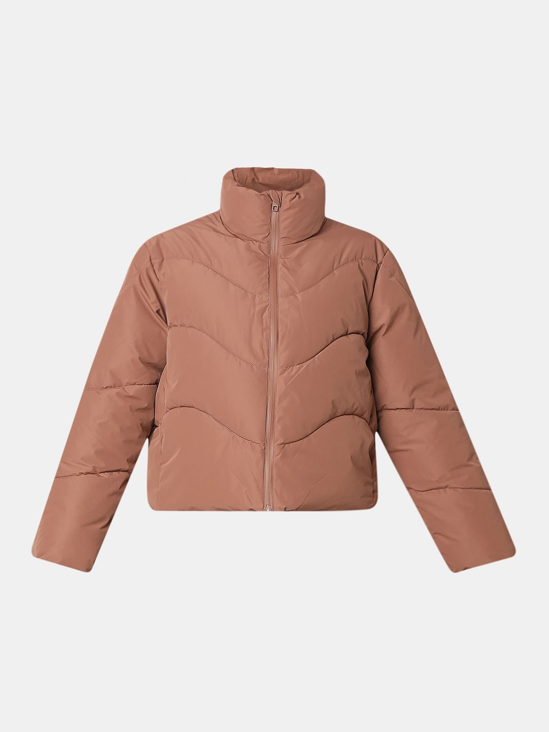 Brown Short Puffer Jacket