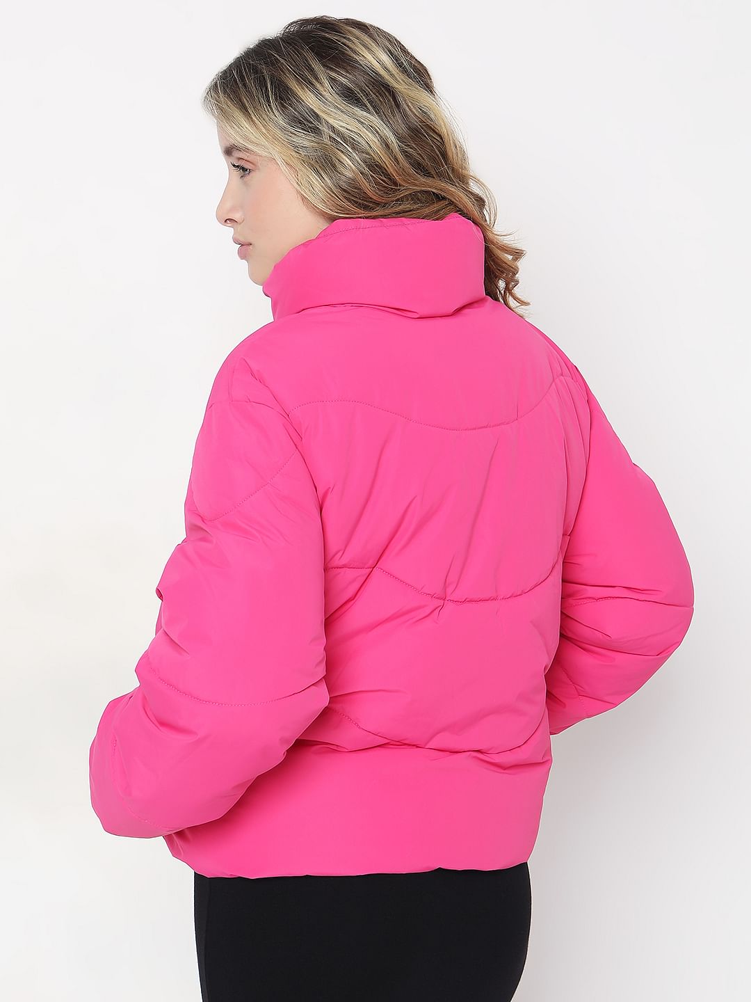 Magenta Pink Puffer Jacket