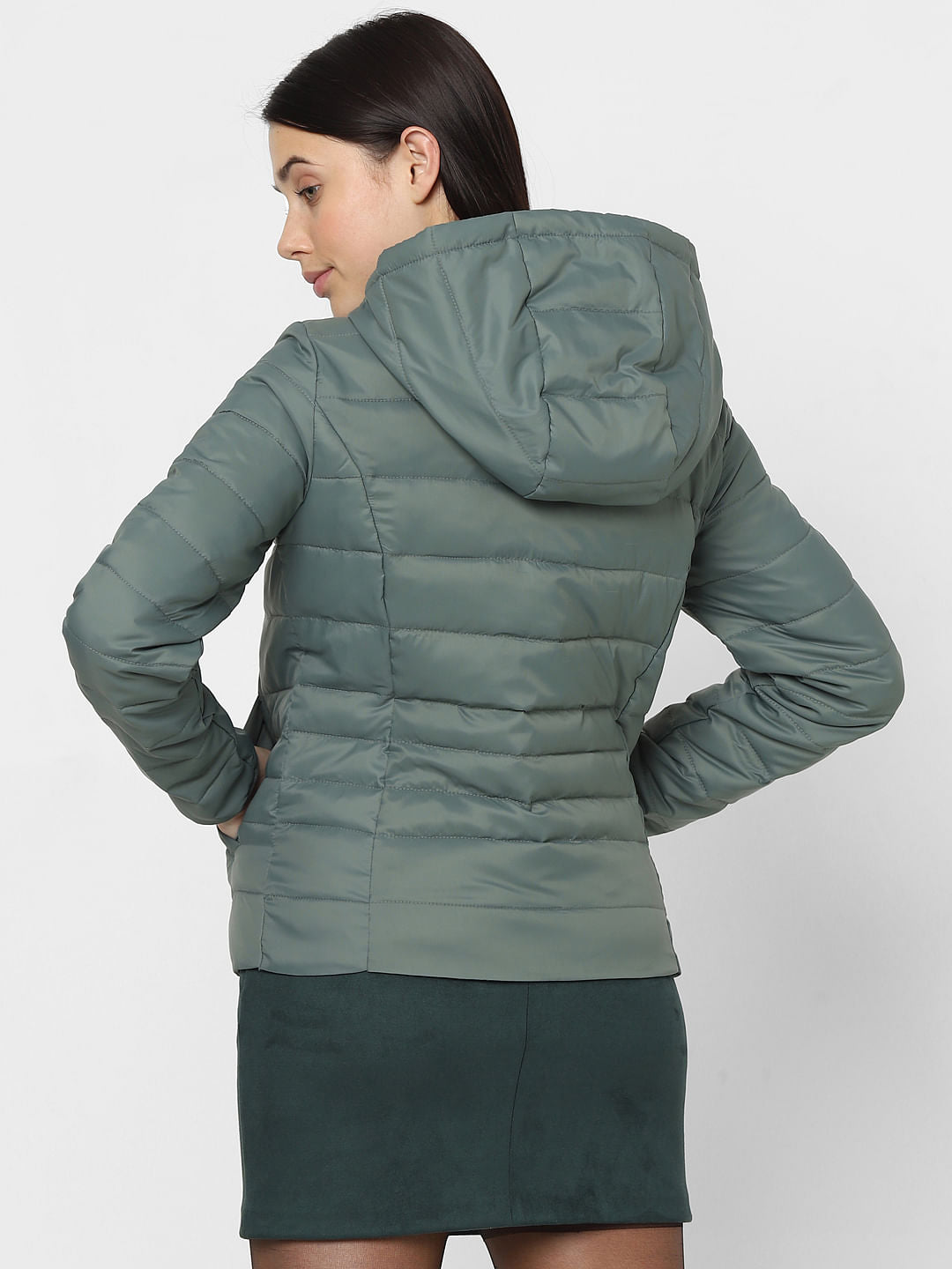 Teal Hooded Puffer Jacket