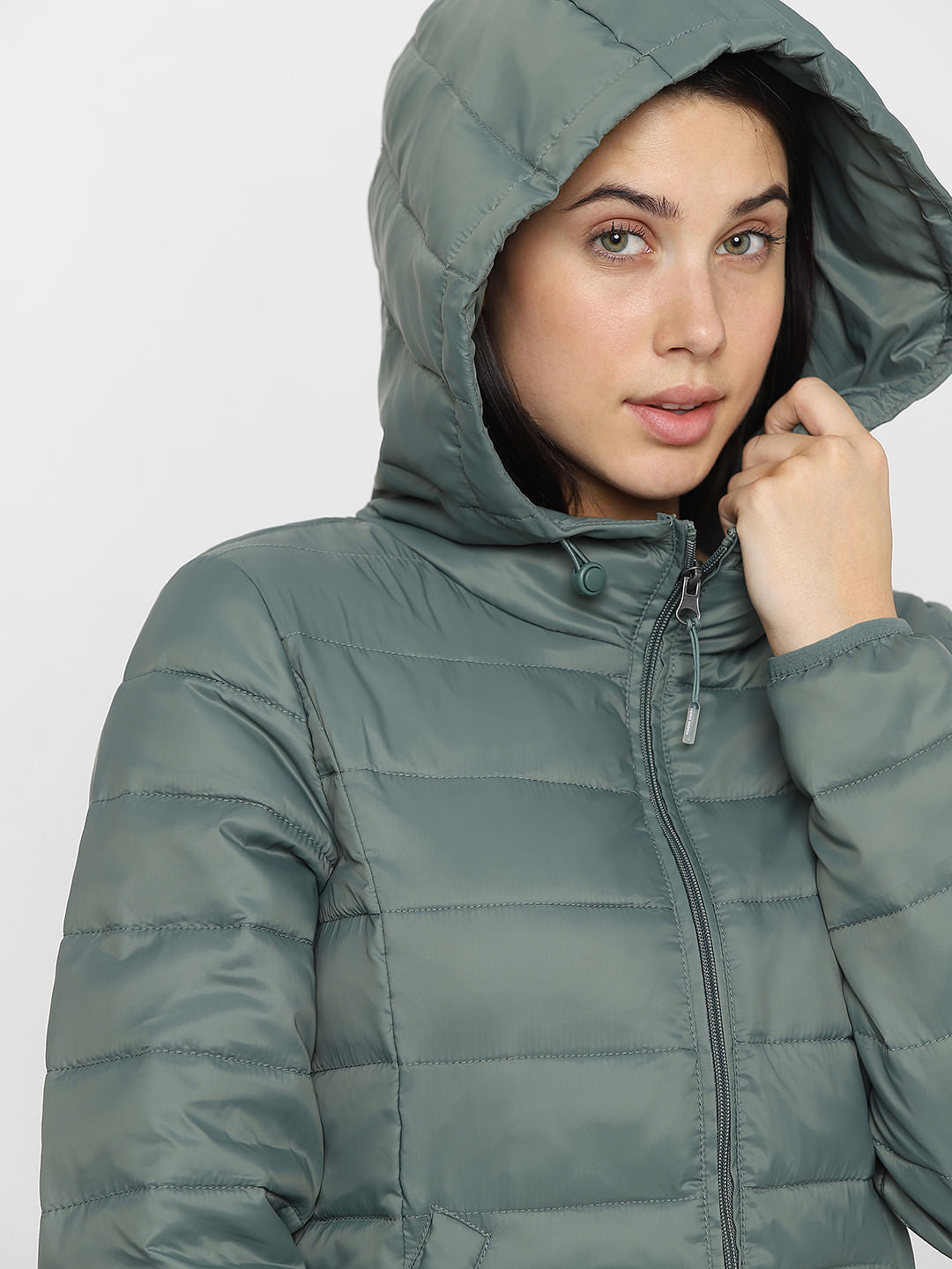 Teal Hooded Puffer Jacket