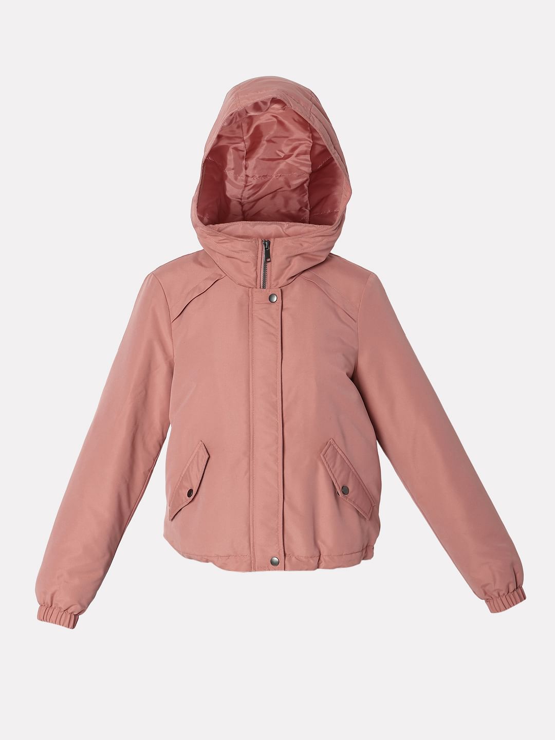 Dusty Pink Padded Short Parka Jacket