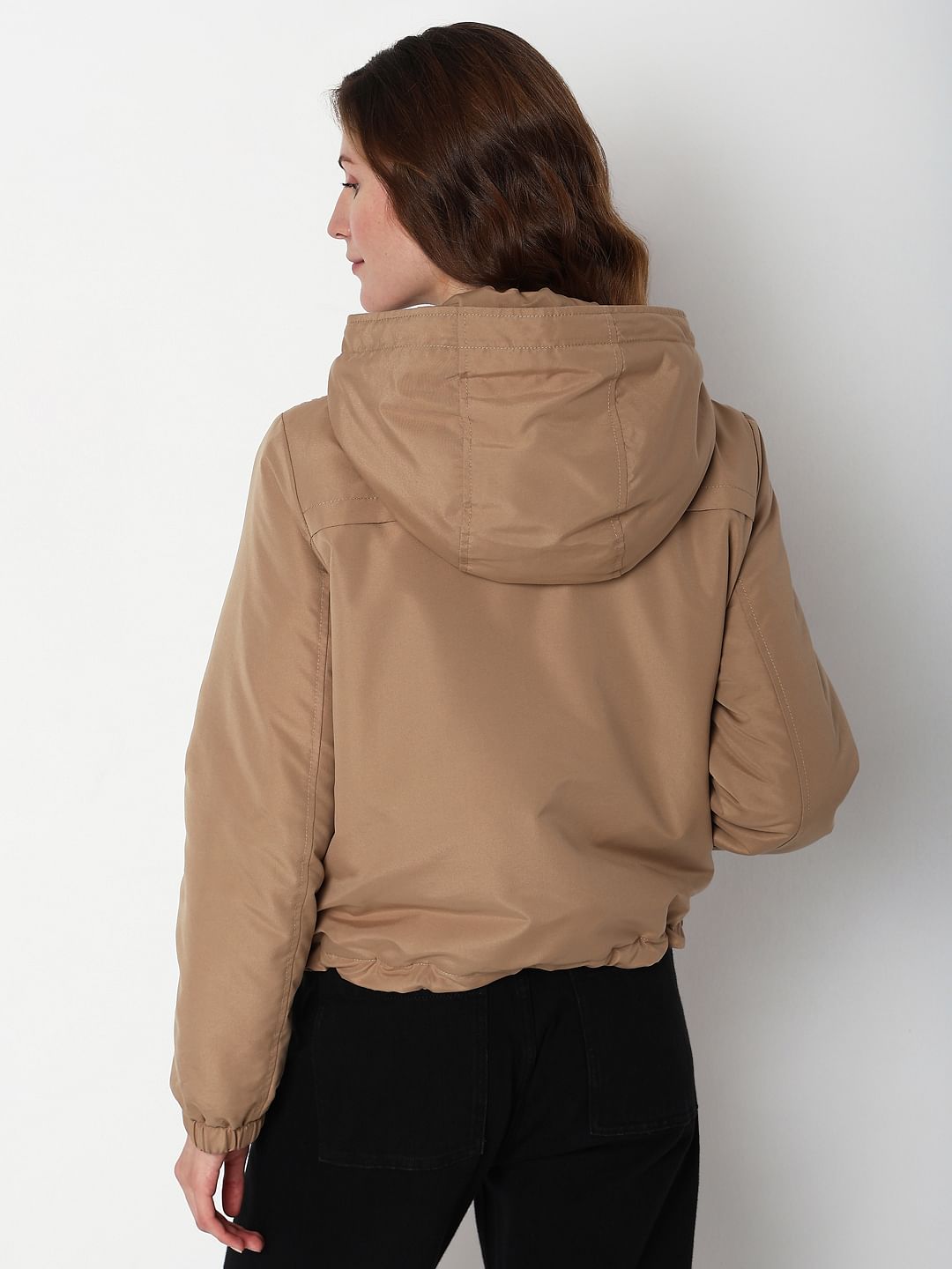 Brown Padded Short Parka Jacket