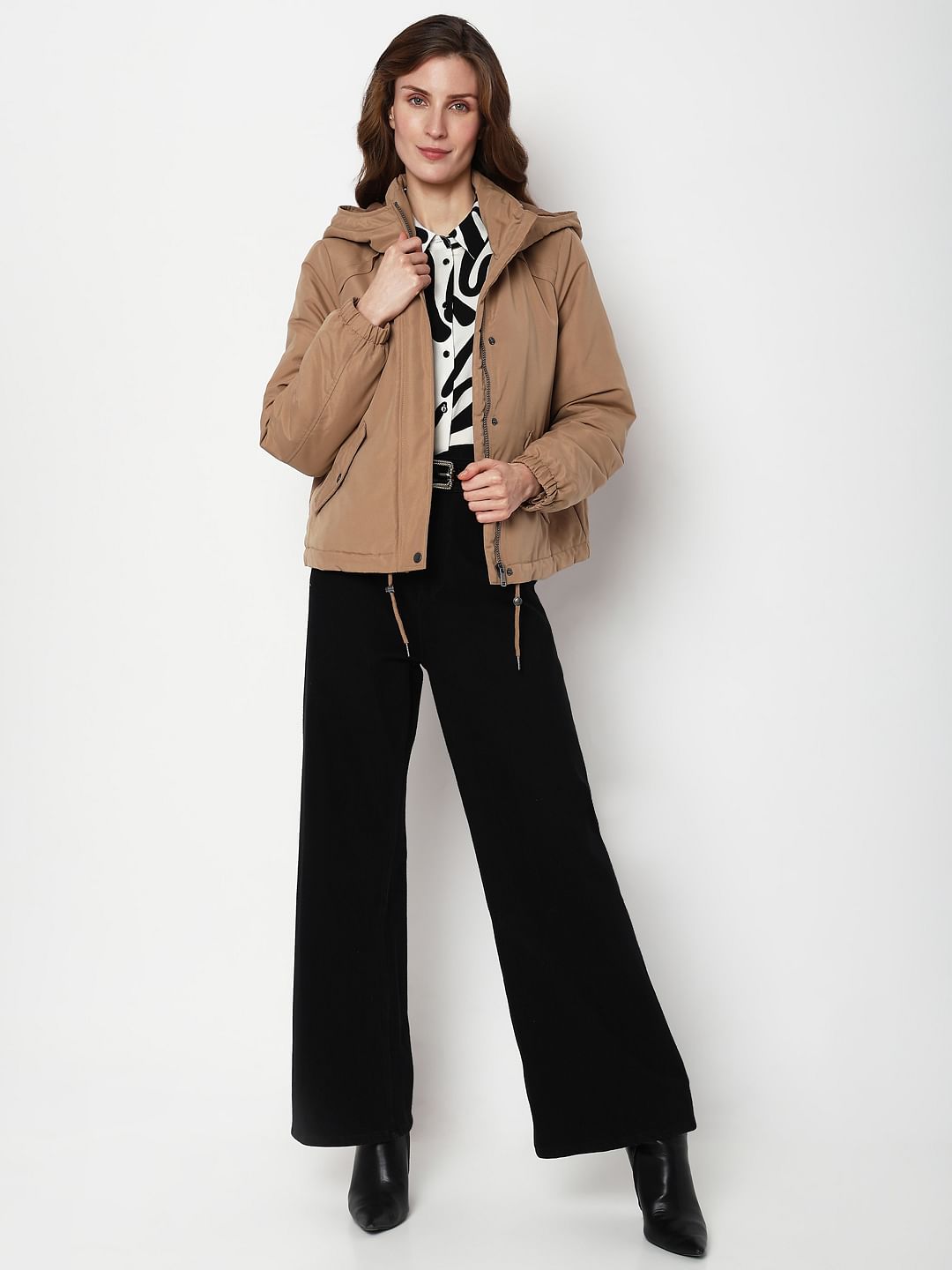 Brown Padded Short Parka Jacket