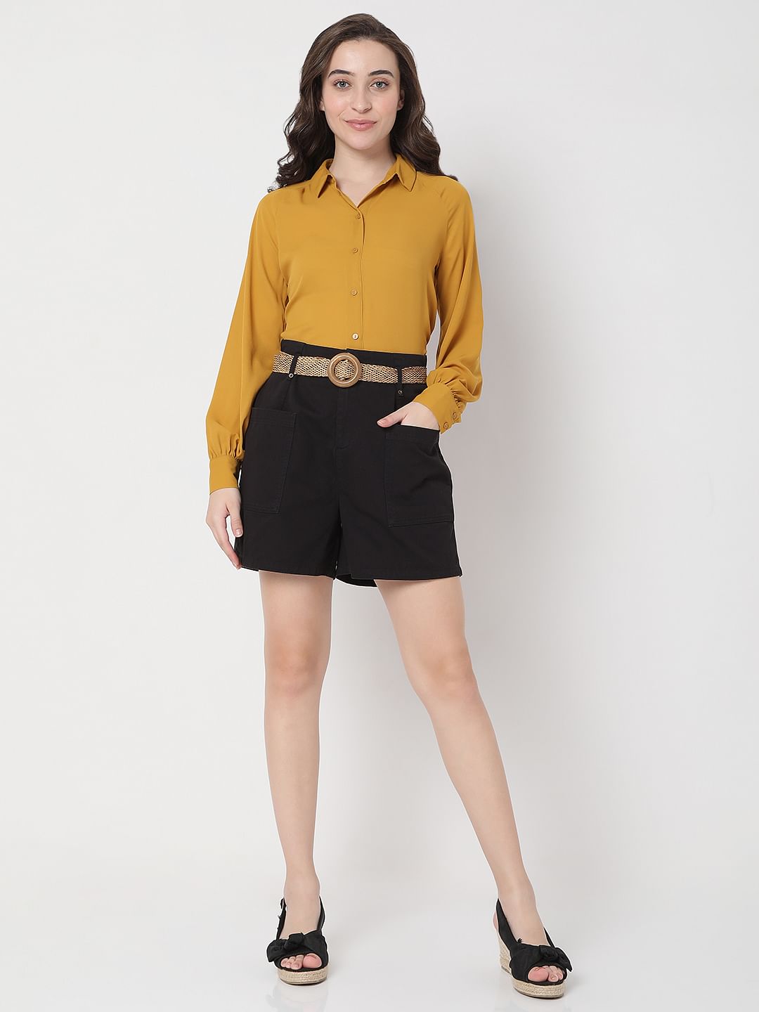 Black High Waist Shorts