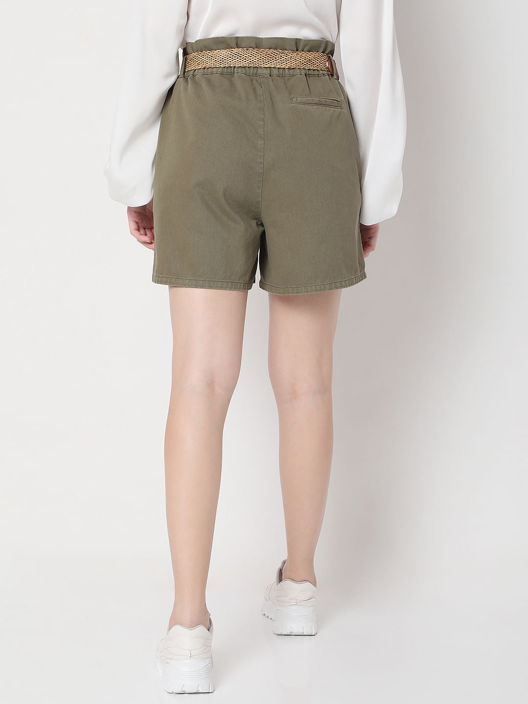 Green High Rise Shorts