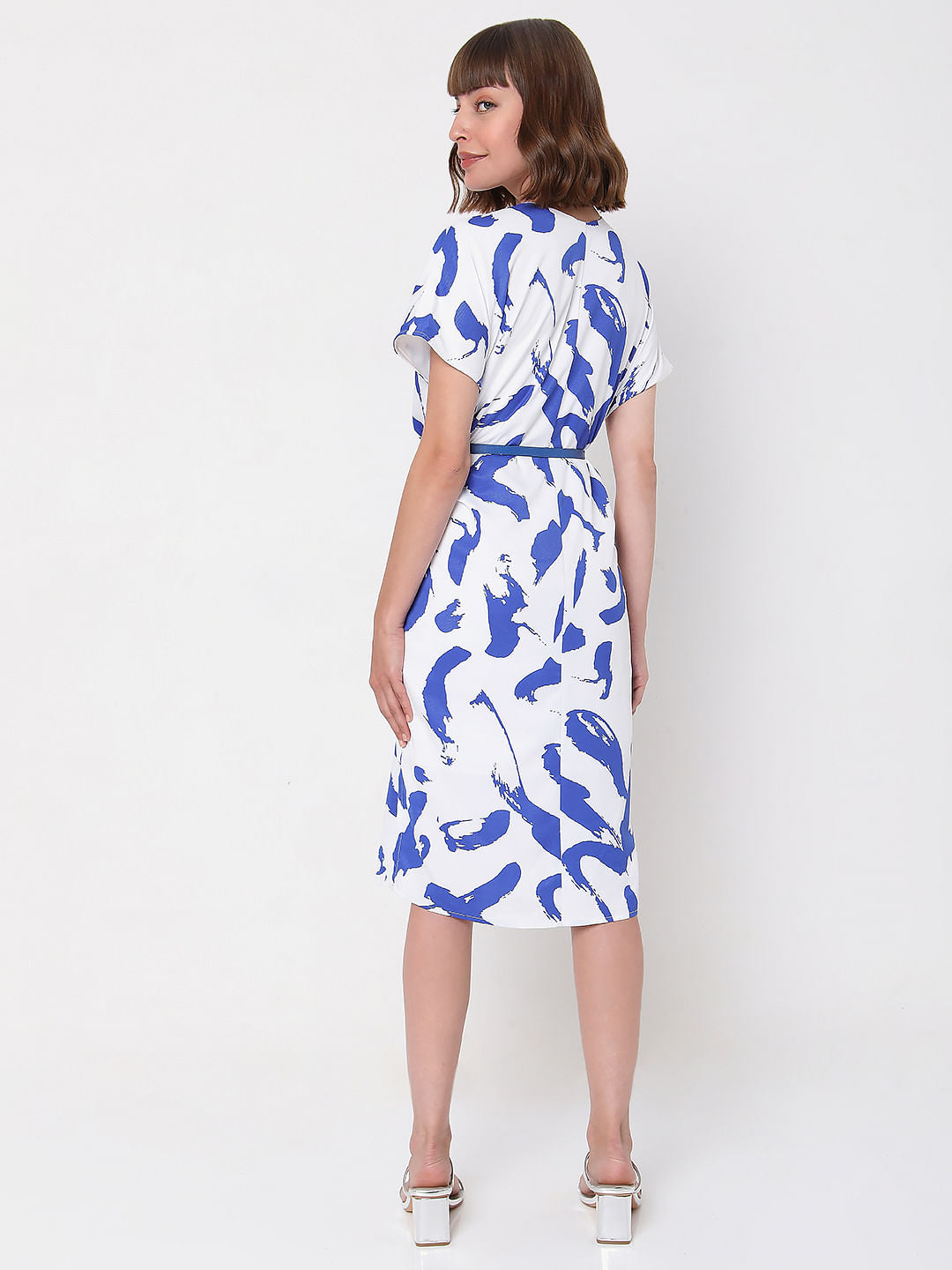 White Printed Shift Dress