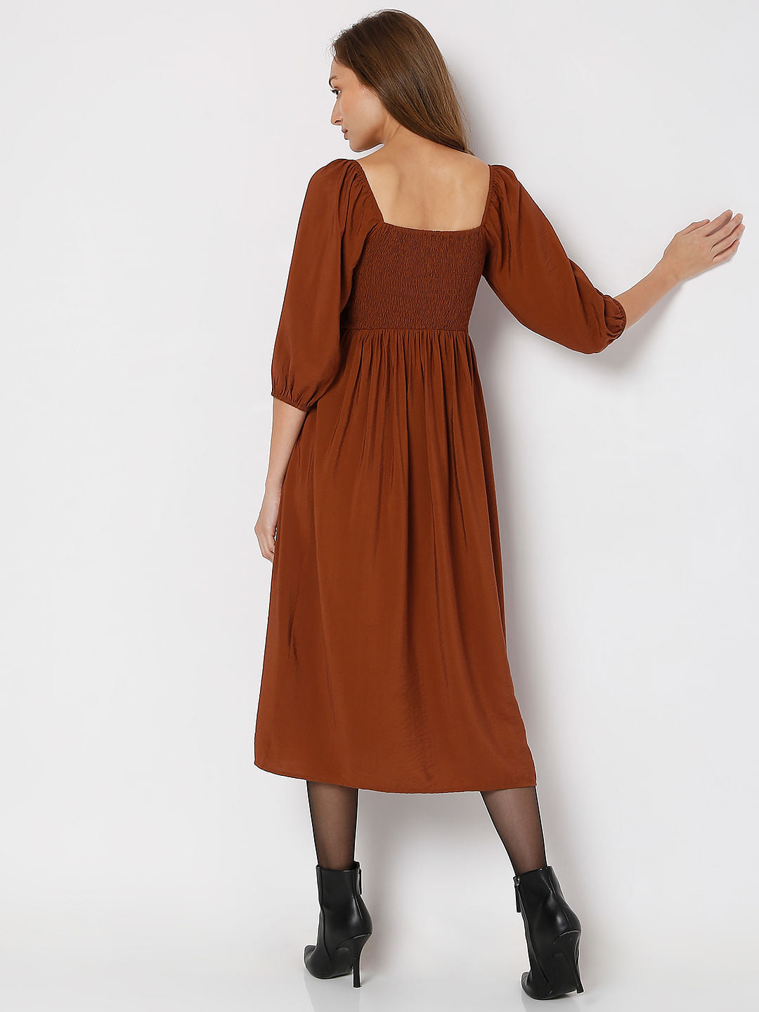 Dark Brown Midi Dress