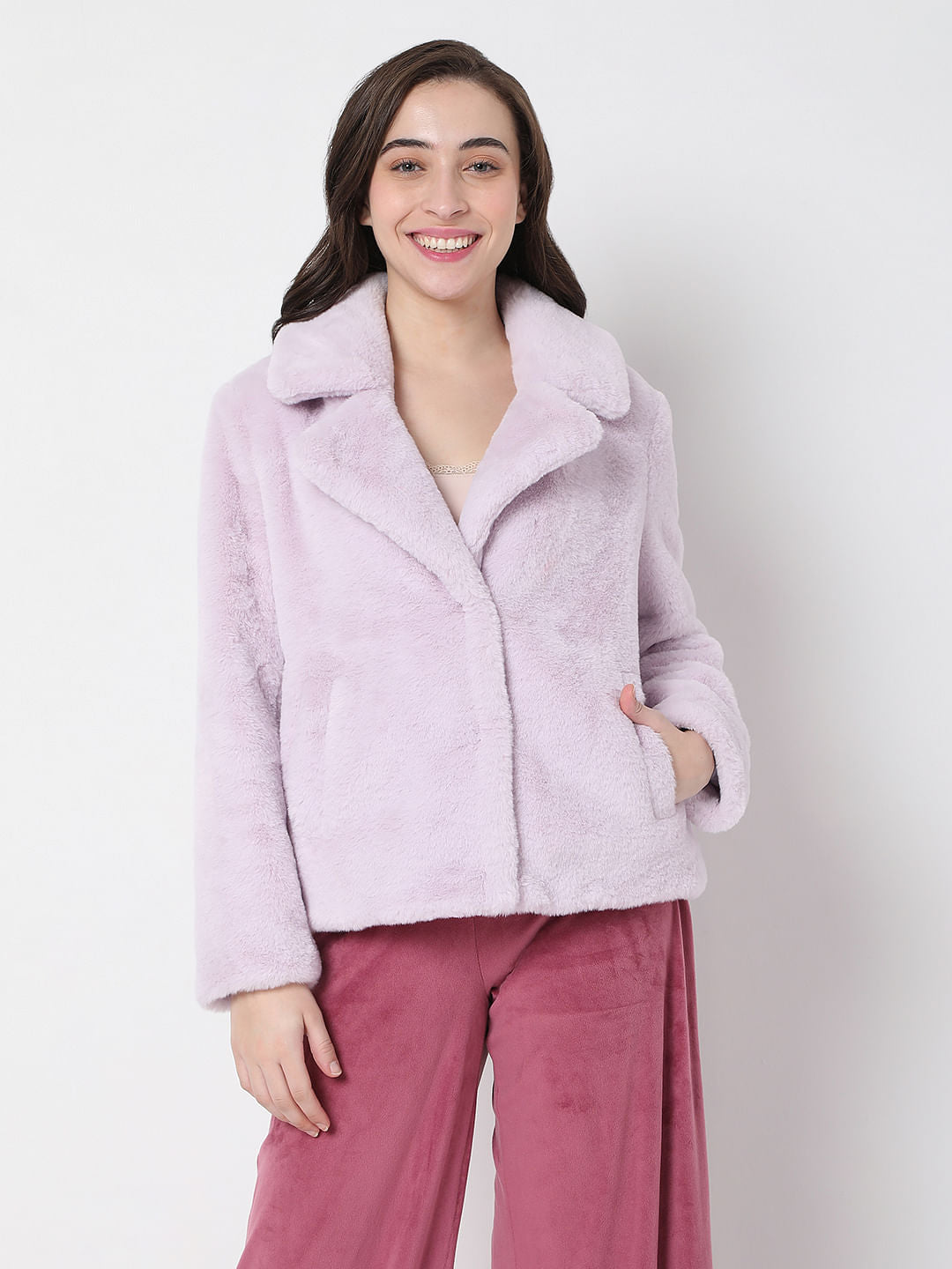 Lilac Faux Fur Jacket