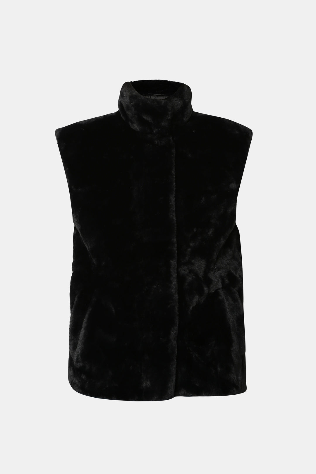 Black Faux Fur Waistcoat