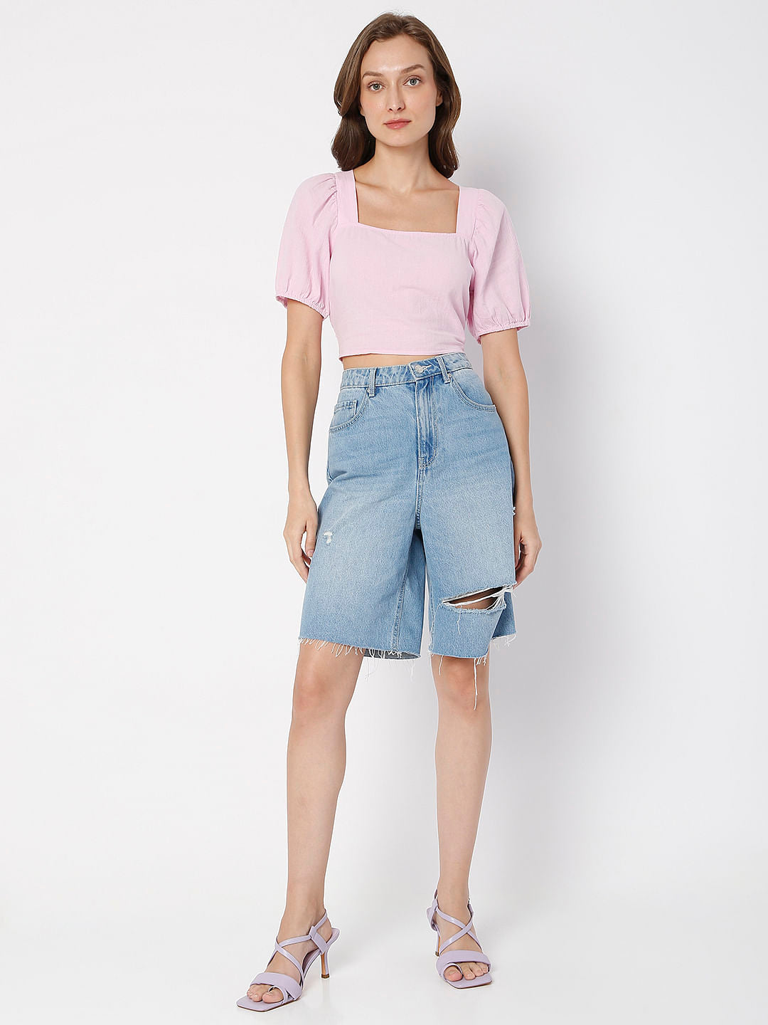 Pink Crop Co-Ord Set Top