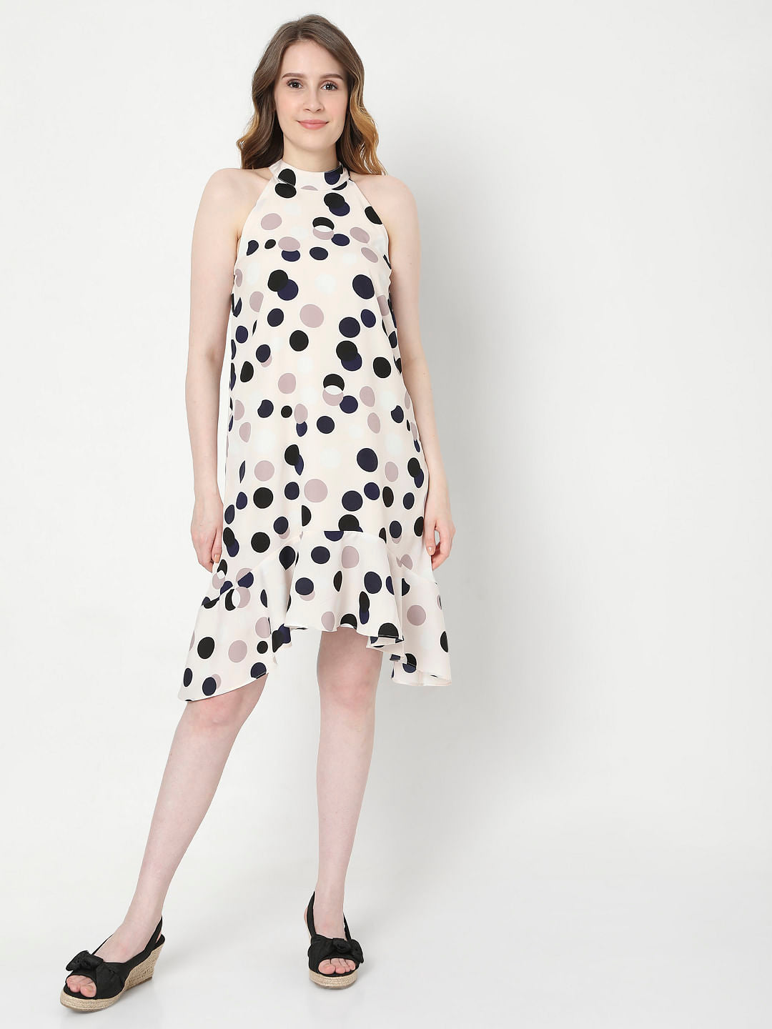 Brown Polka Dot Shift Dress