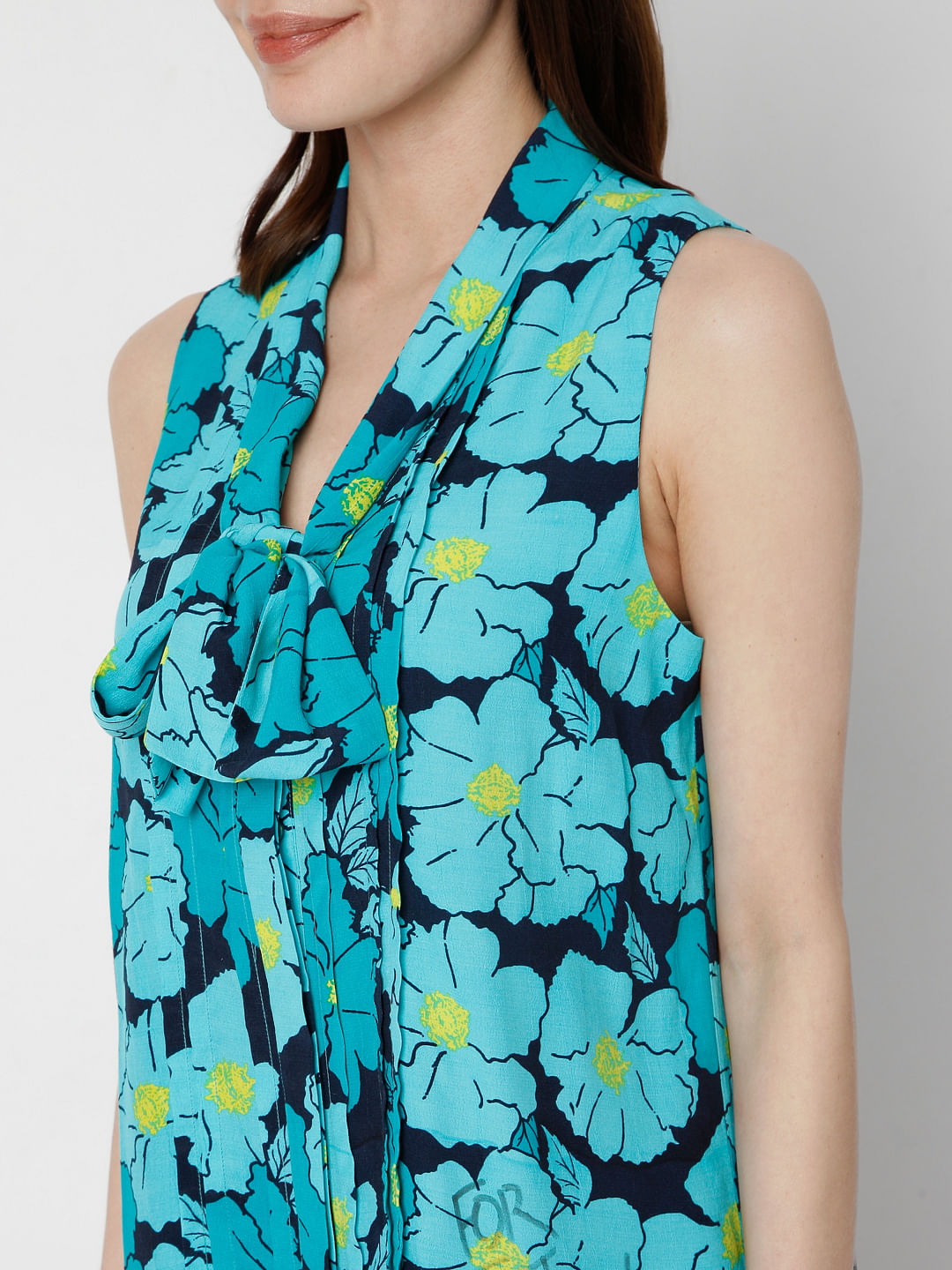 Green Floral Print Top