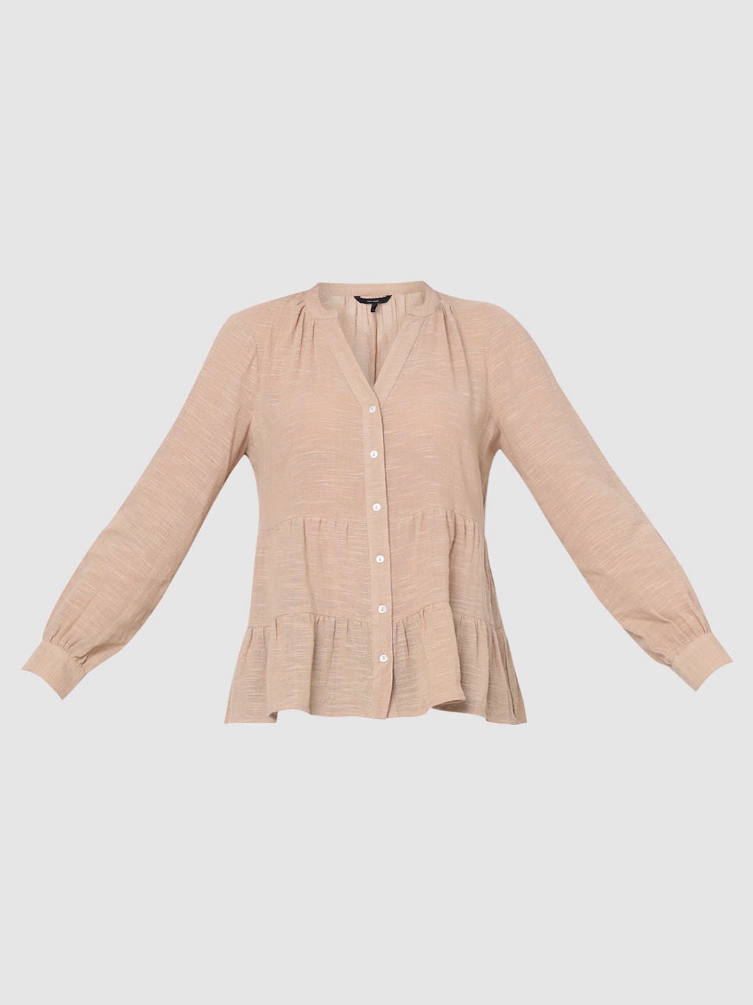 Beige Peplum Top