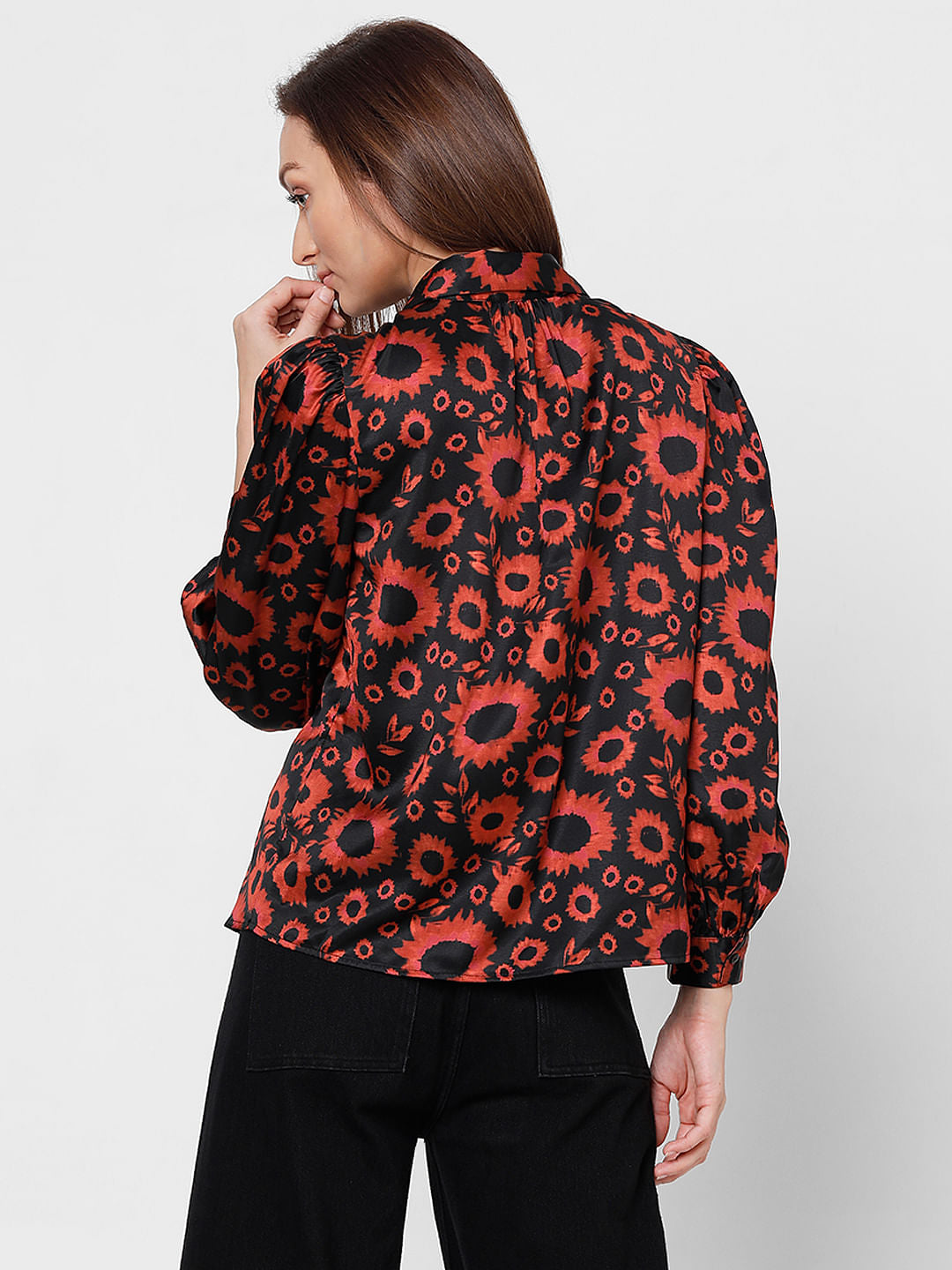 Burnt Orange Floral Shirt