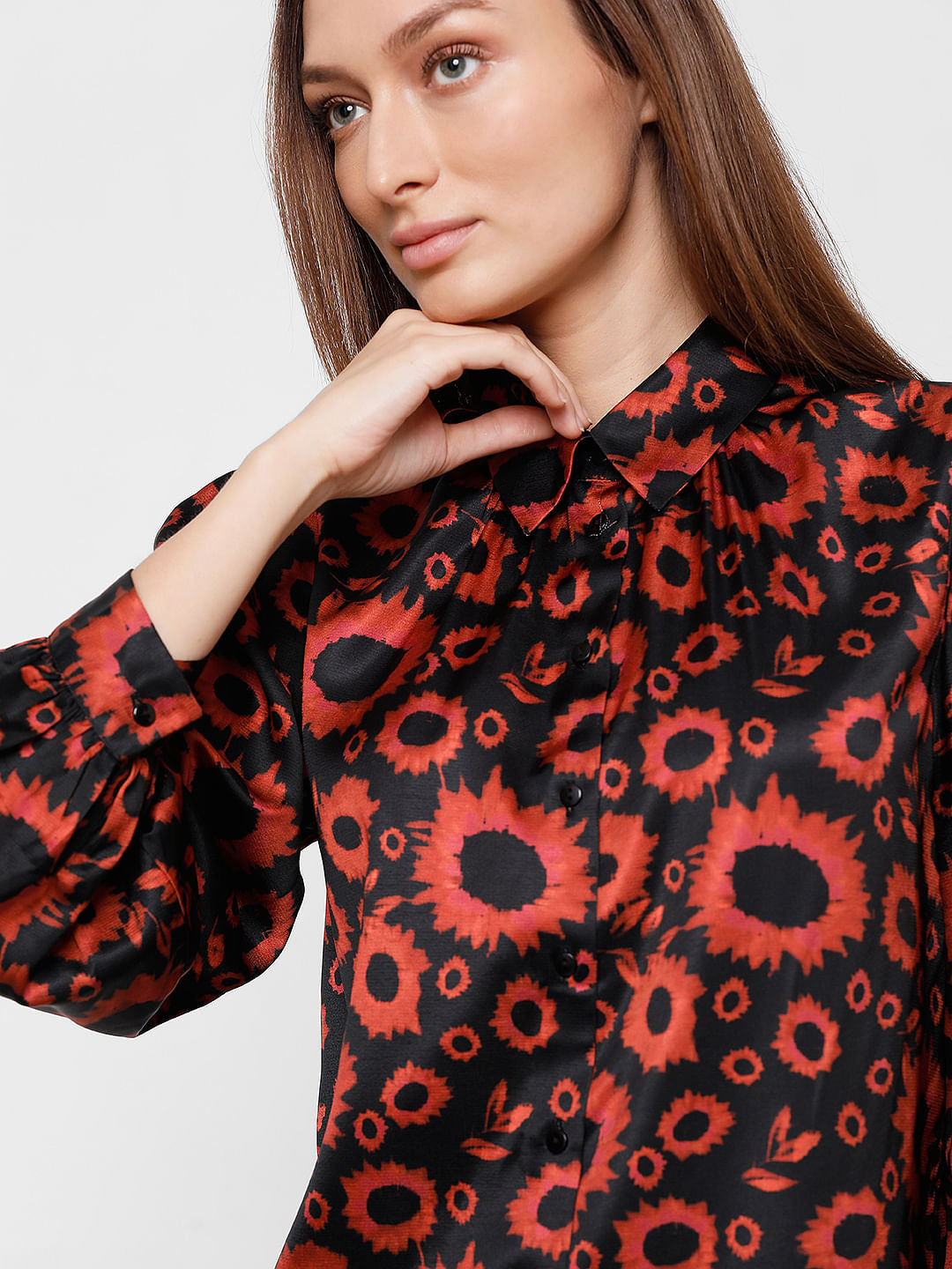Burnt Orange Floral Shirt