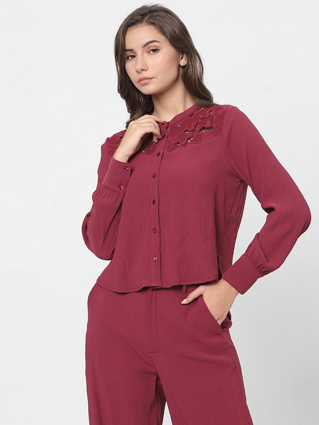 Cut-Work Embroidery Shirt