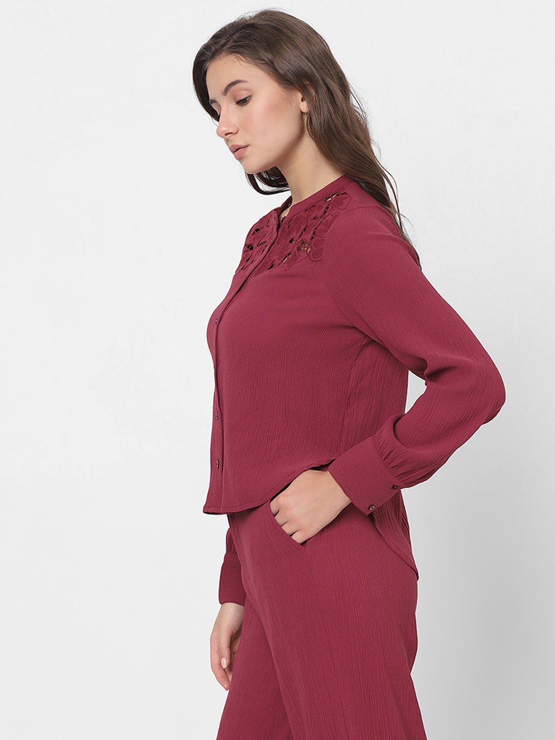 Cut-Work Embroidery Shirt