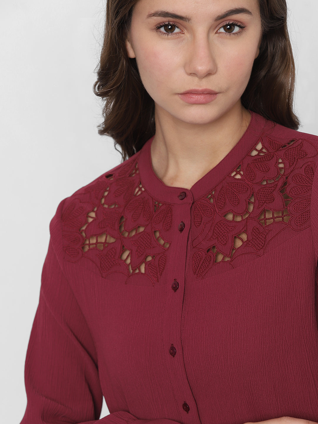 Cut-Work Embroidery Shirt