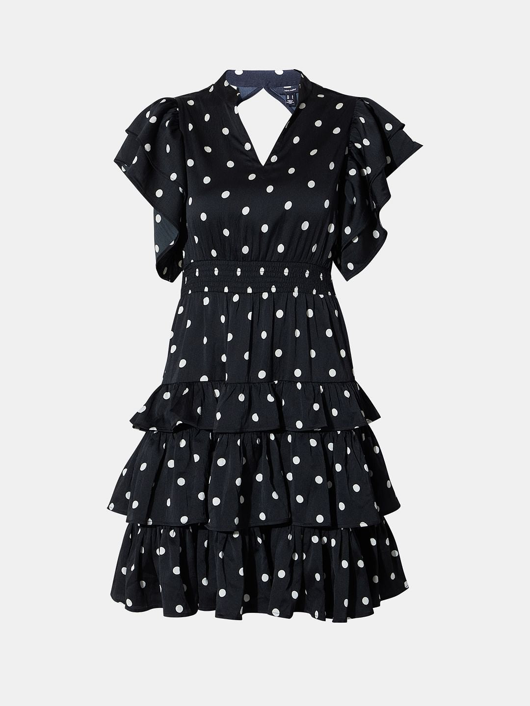 Black Polka Dot Tiered Dress