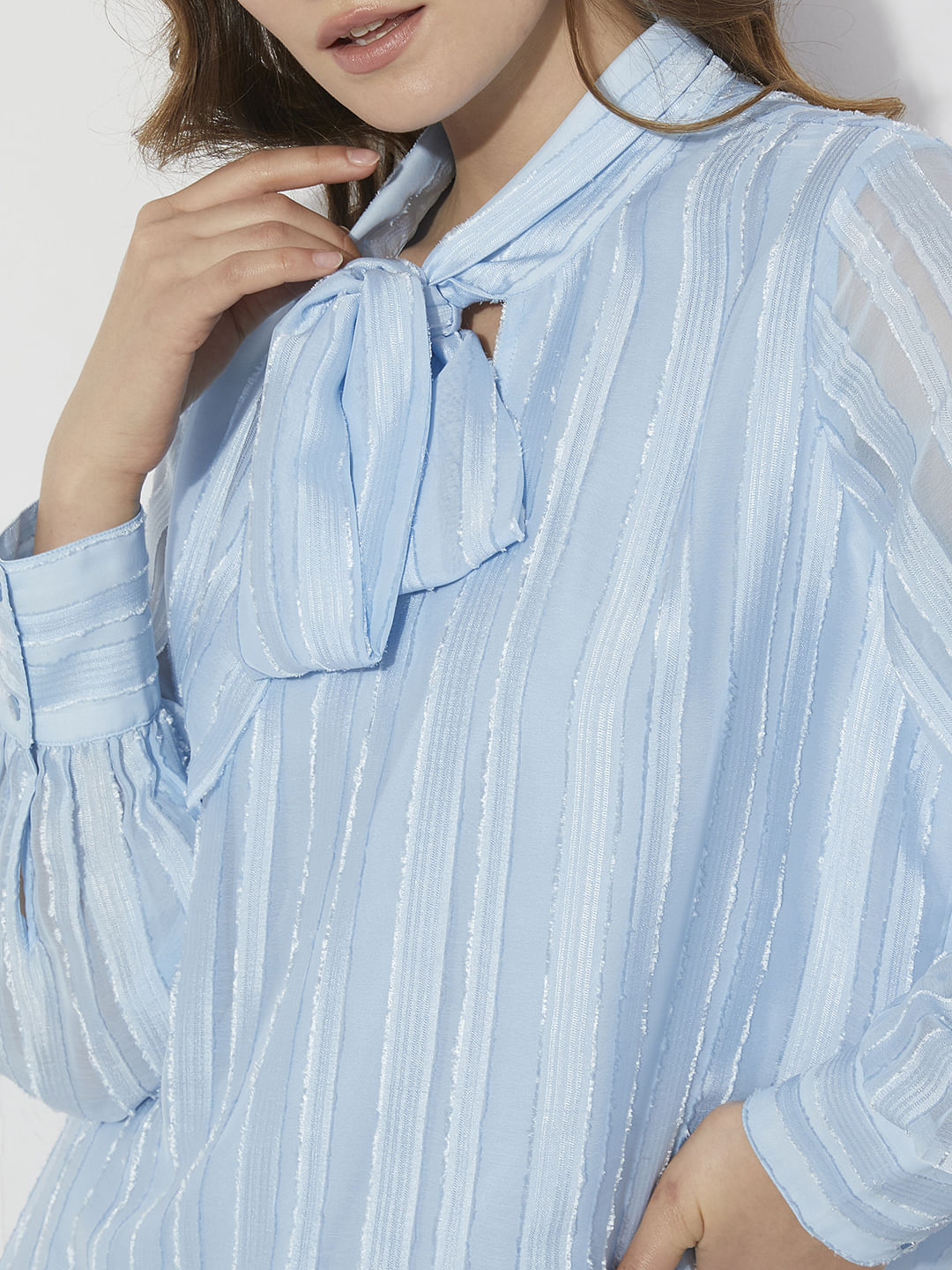 Light Blue Striped Top