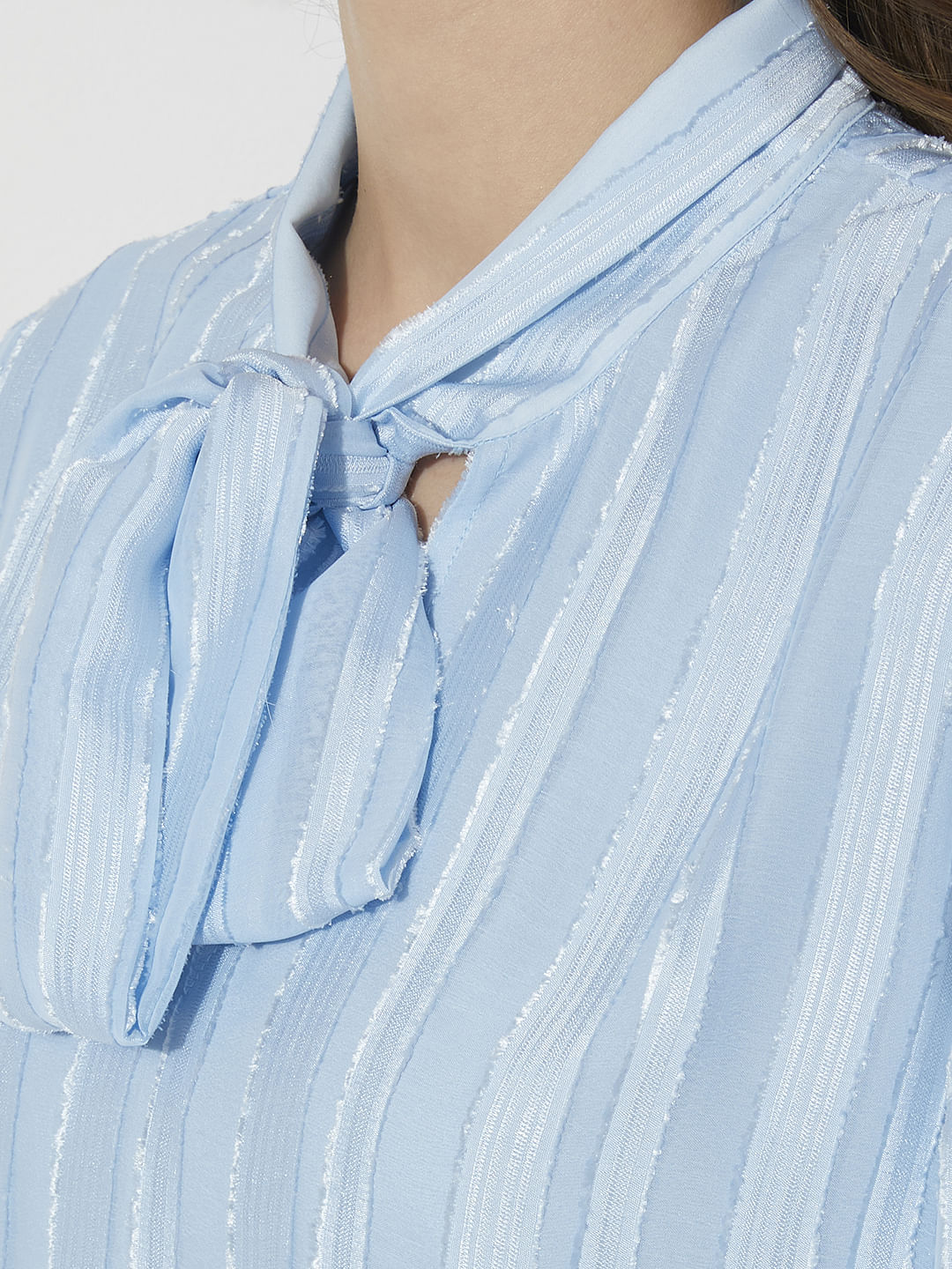 Light Blue Striped Top