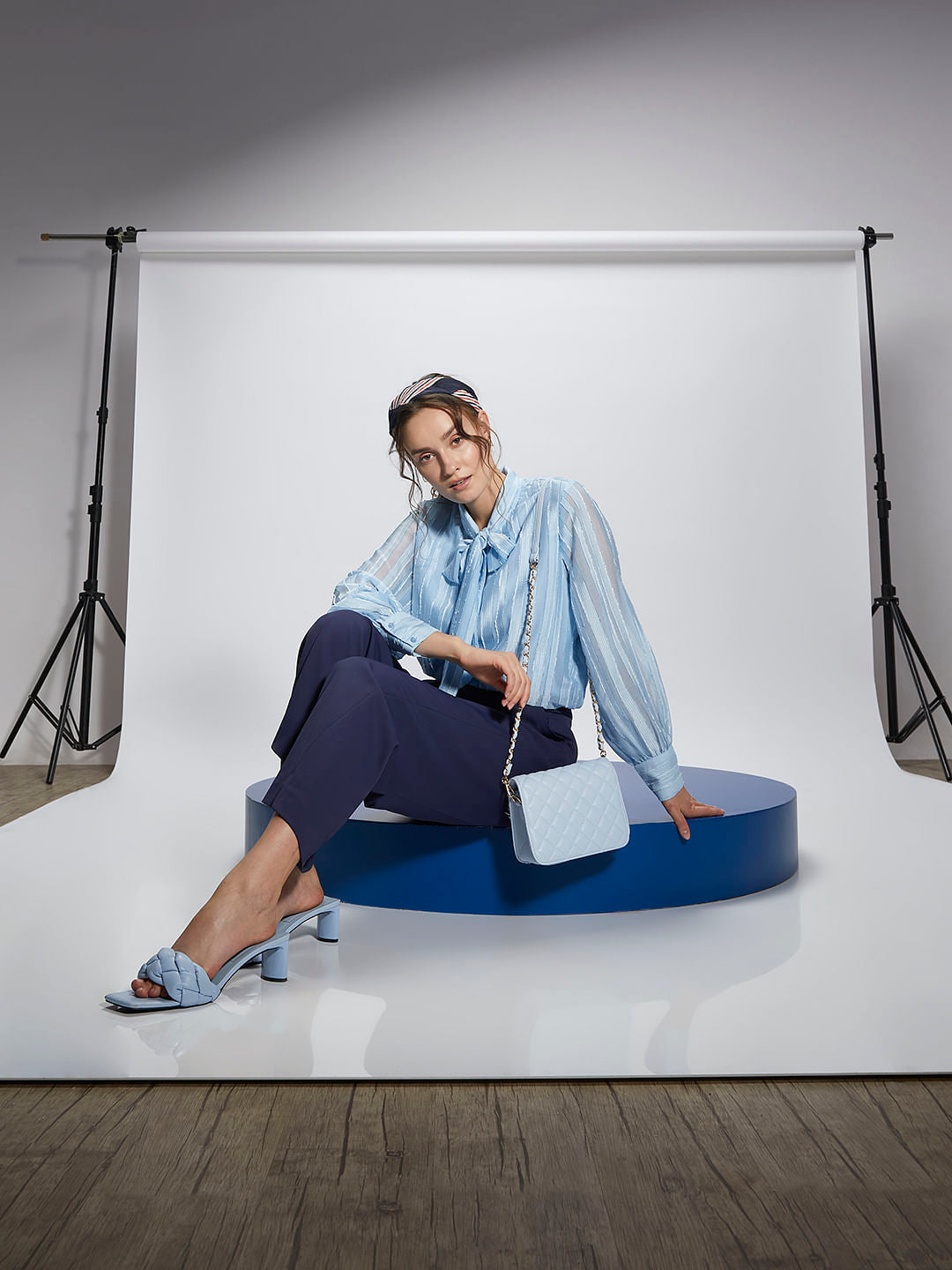 Light Blue Striped Top