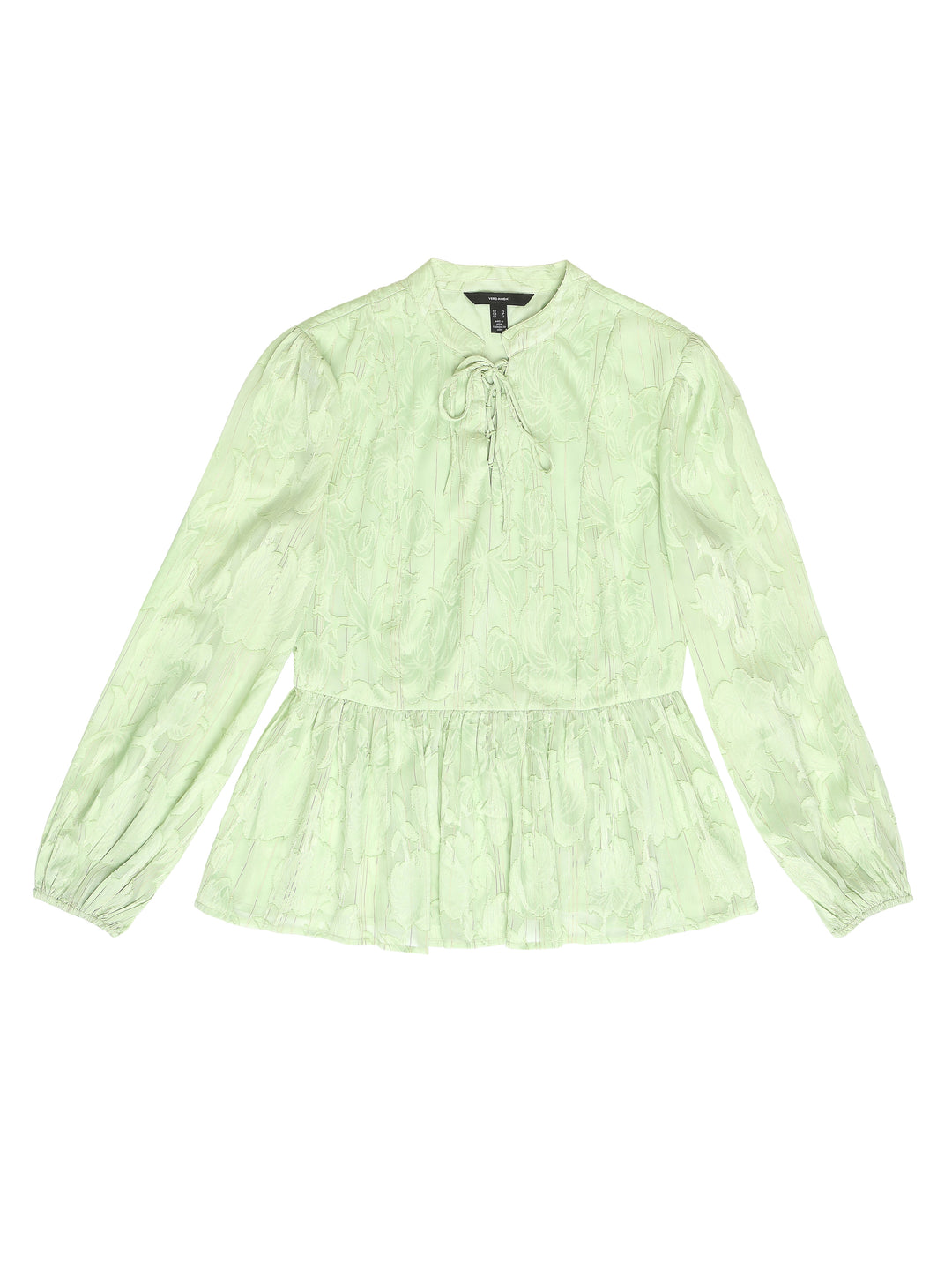 Green Floral Peplum Top