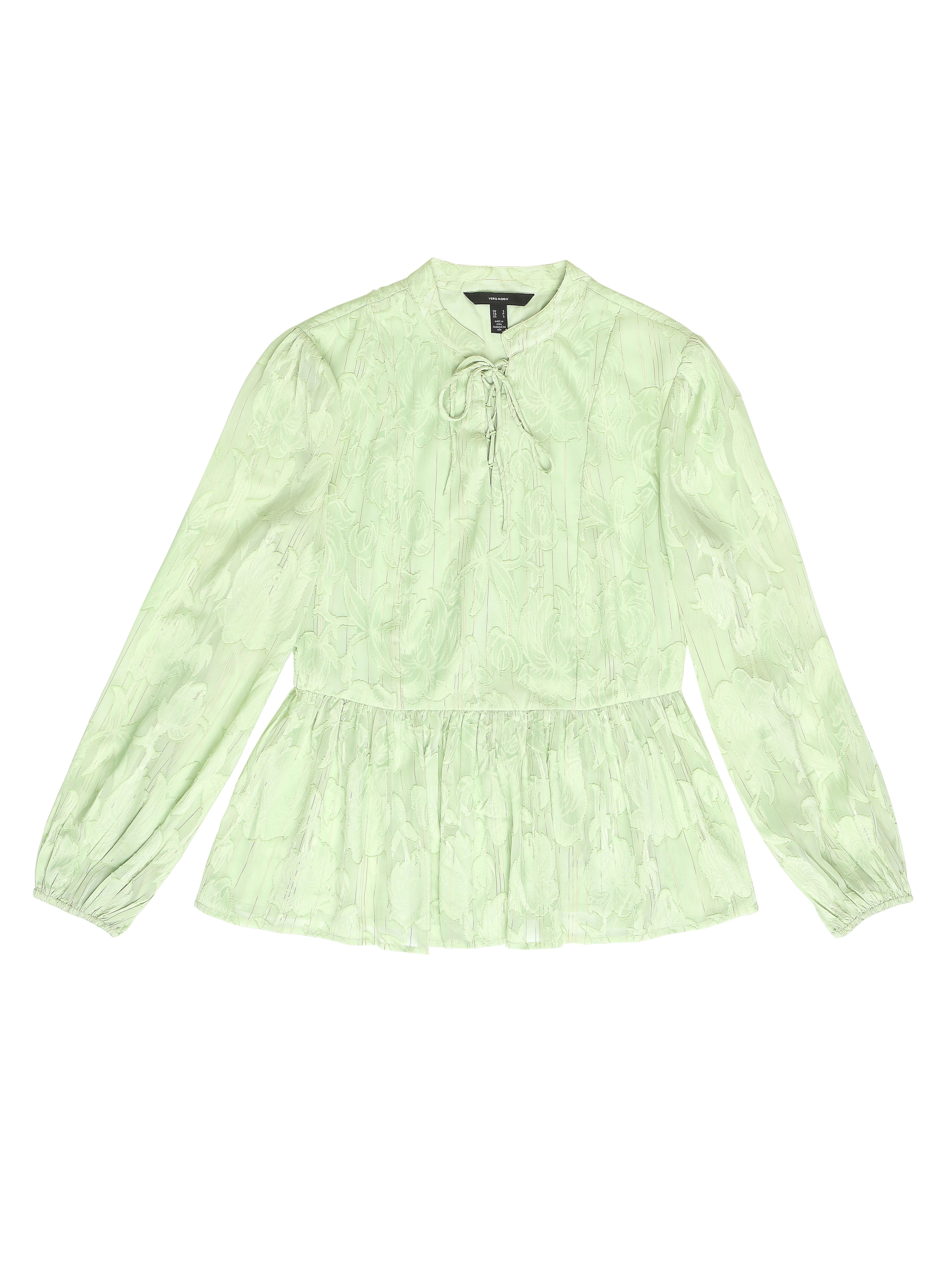 Green Floral Peplum Top