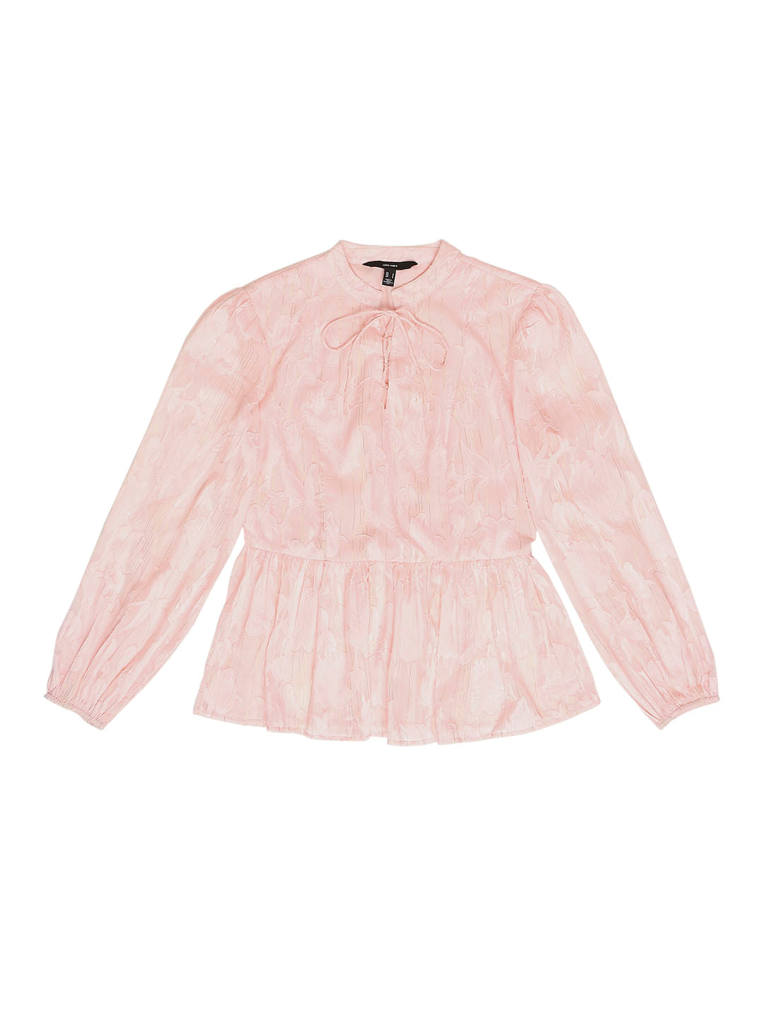 Light Pink Floral Peplum Top