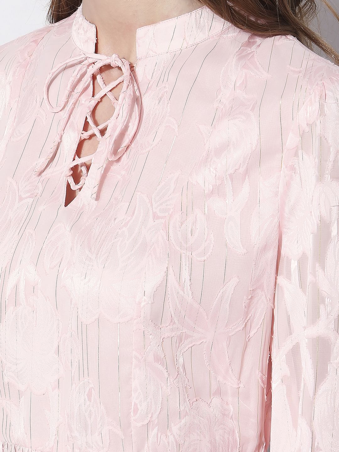 Light Pink Floral Peplum Top