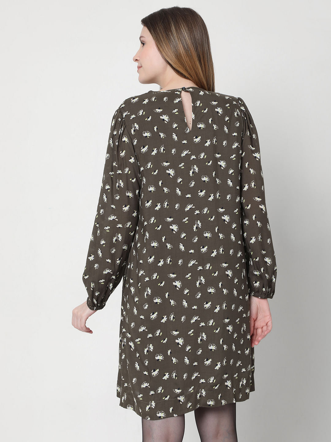 Green Floral Shift Dress