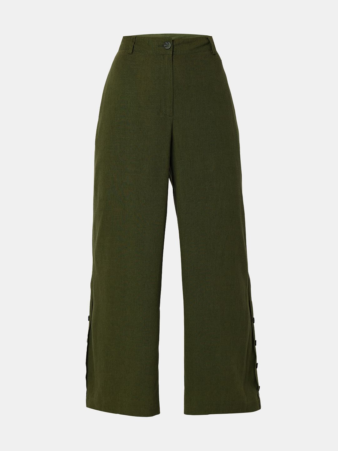Green High Rise Pants