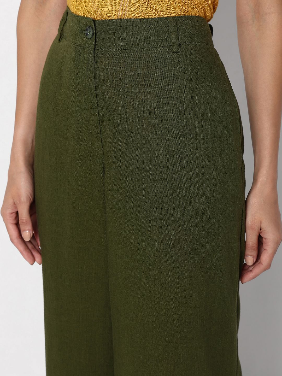 Green High Rise Pants