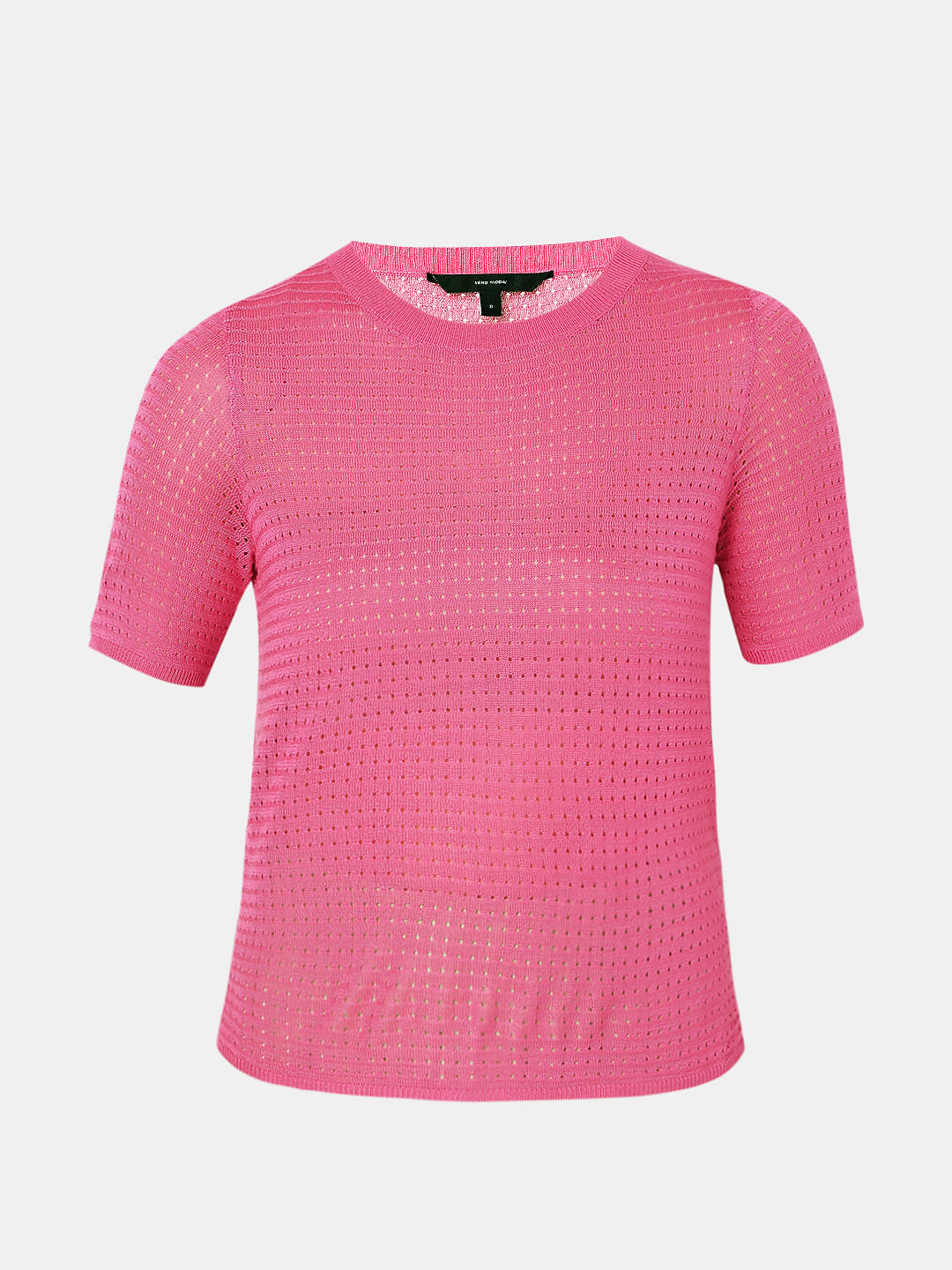 Pink Textured Knit Top