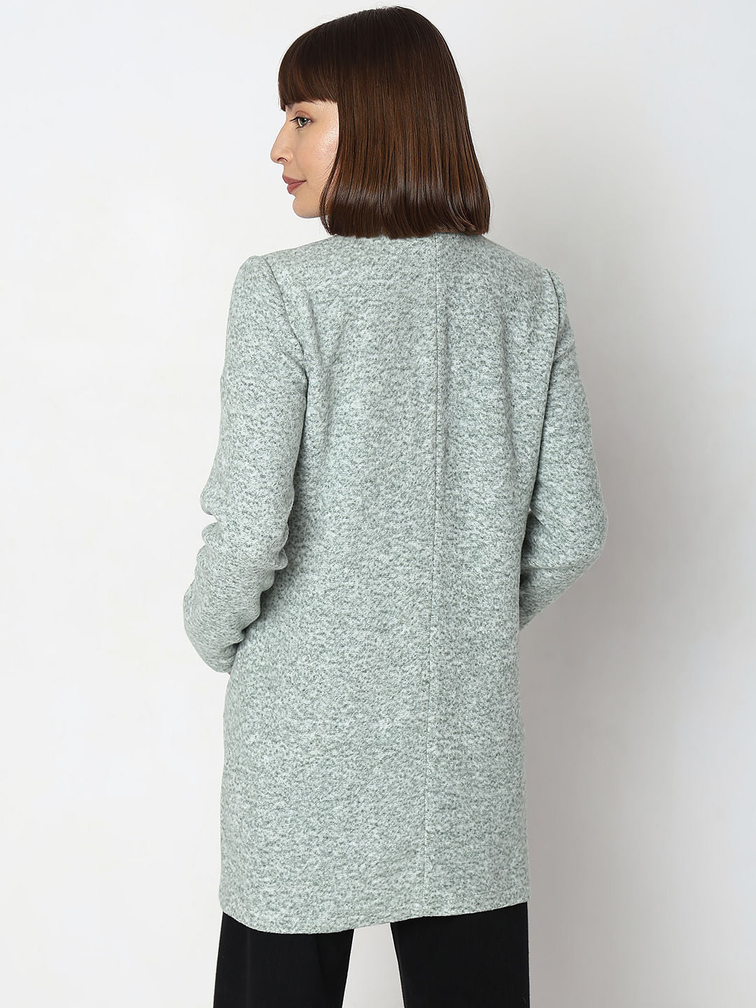 Green Melange Long Coat