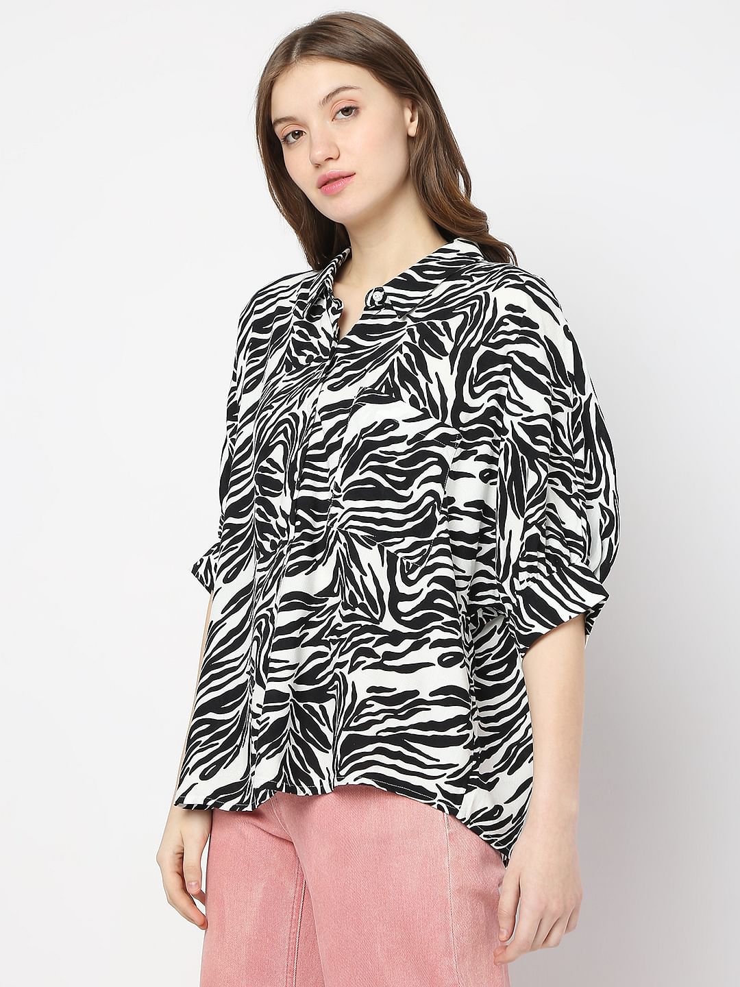 White Animal Print Shirt