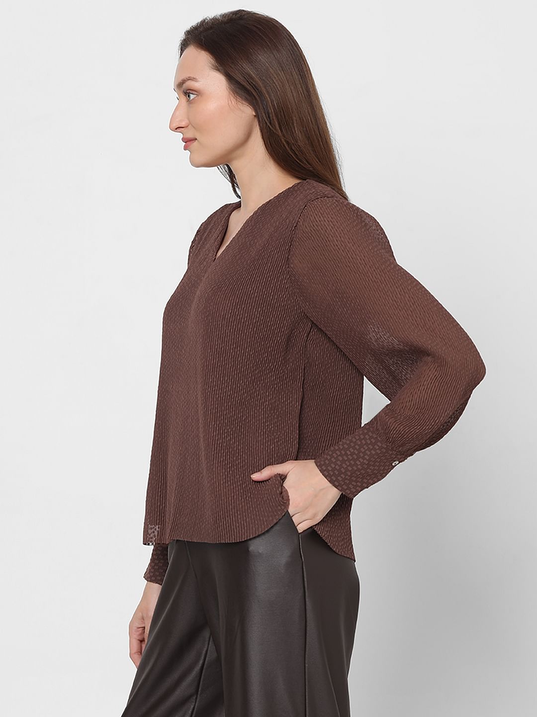 Brown Georgette Top