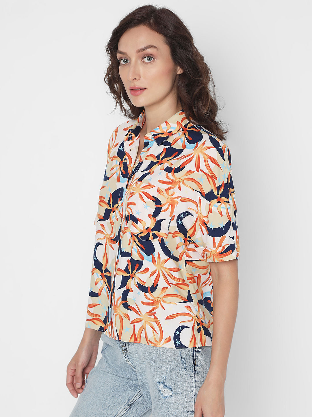 Peach Printed Shirt