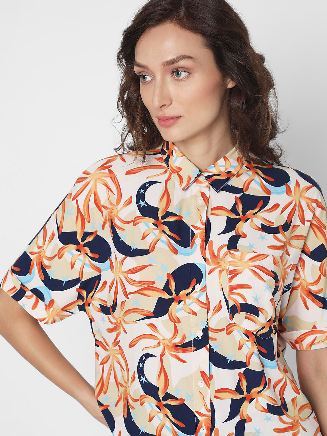 Peach Printed Shirt