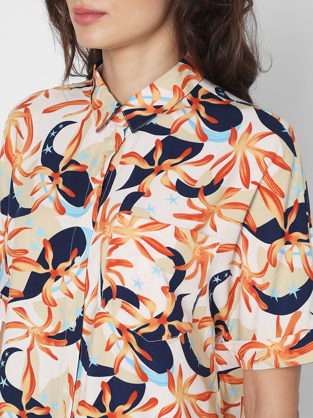 Peach Printed Shirt