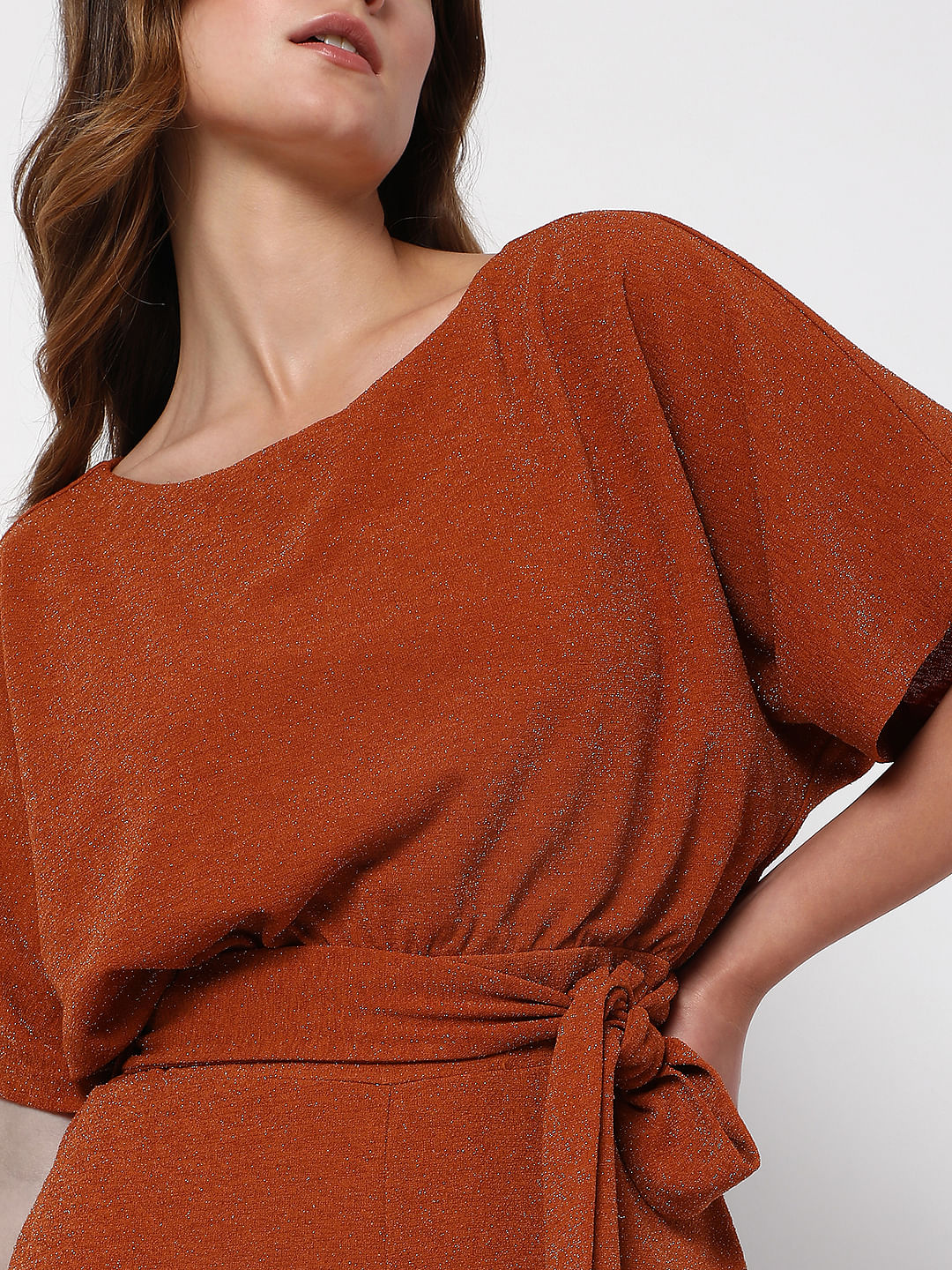 Brown Shimmer Jumpsuit