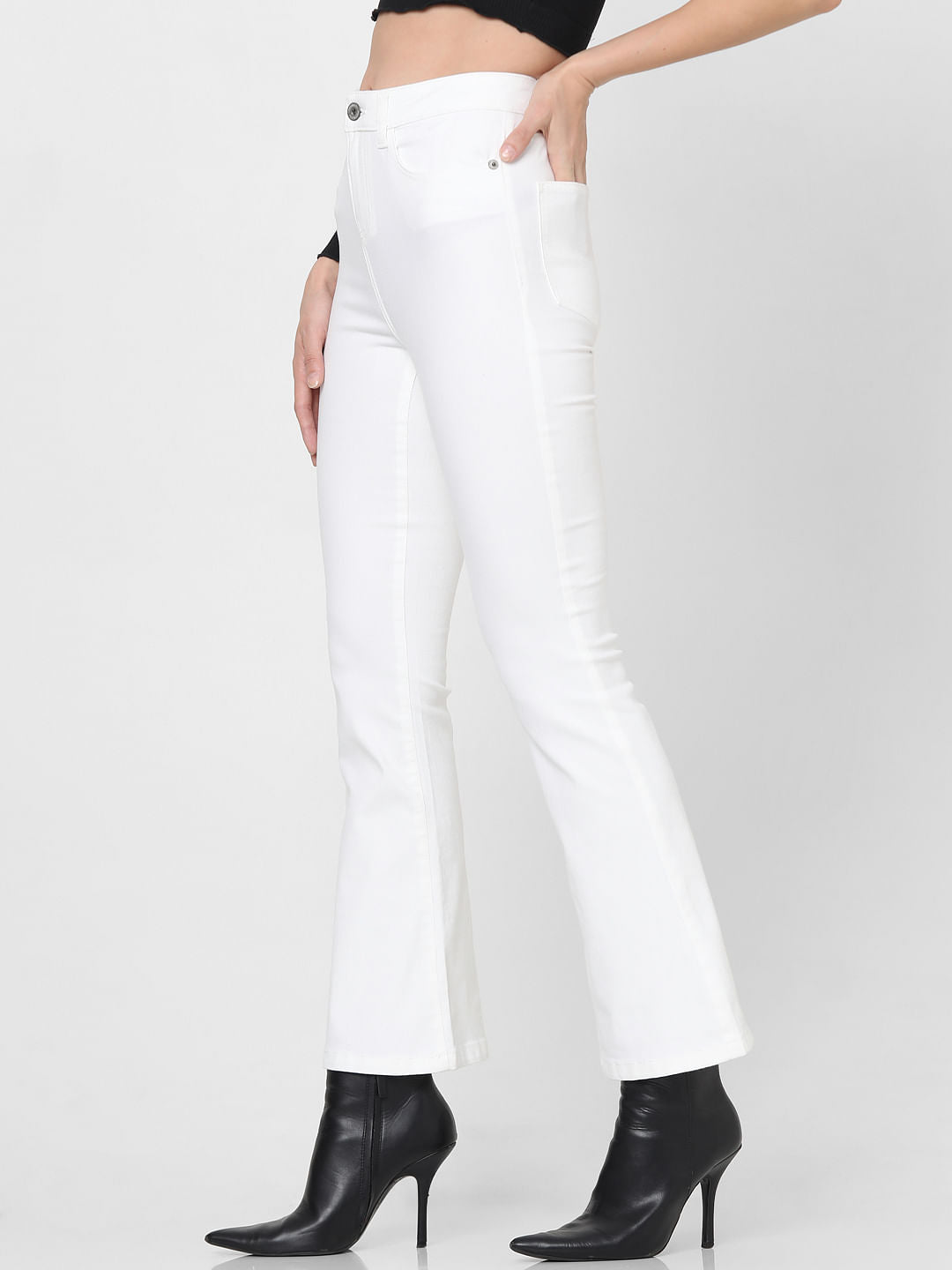 White High Rise Petra Bootcut Jeans