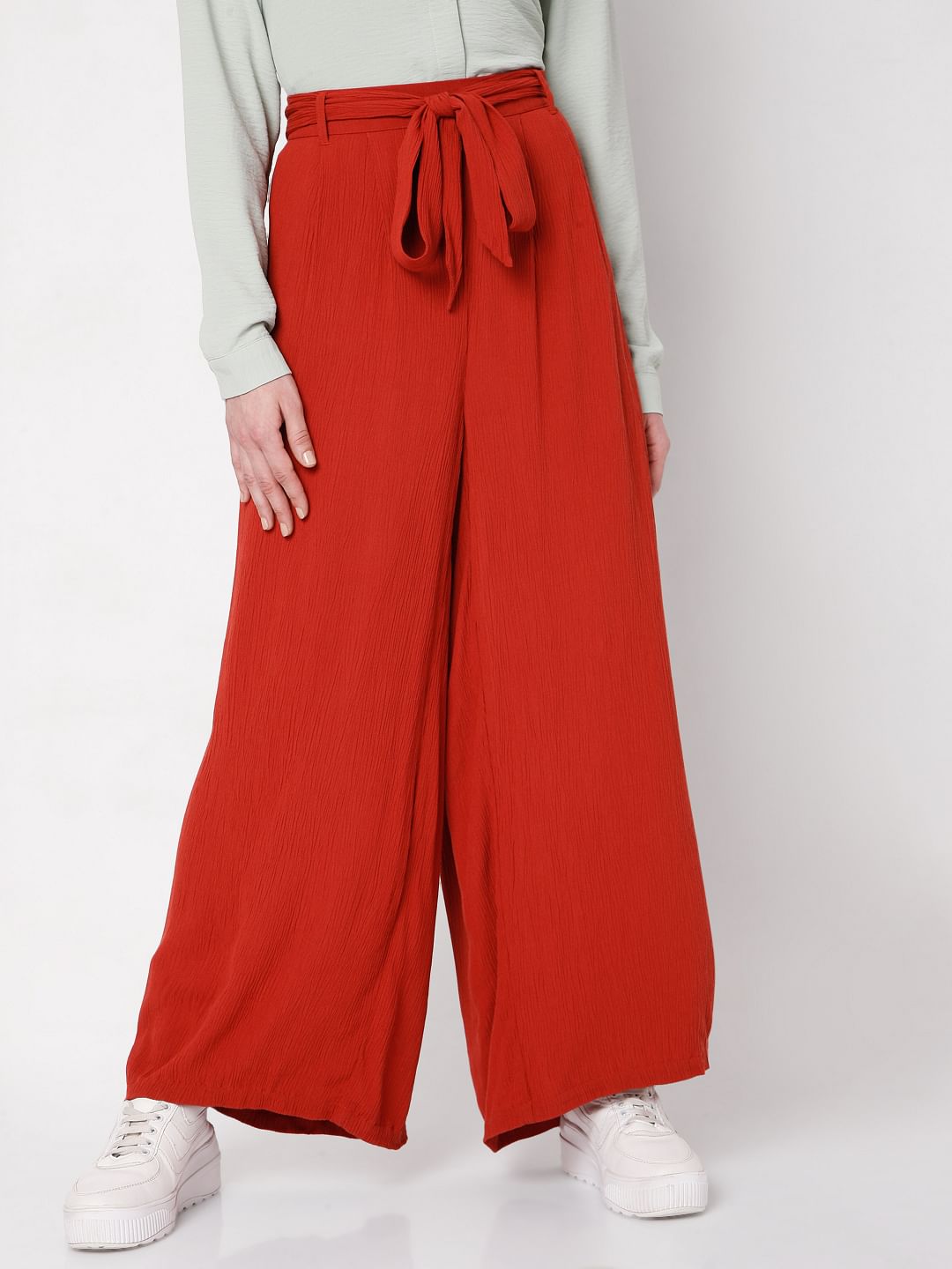 Brick Red Wide Leg Pants