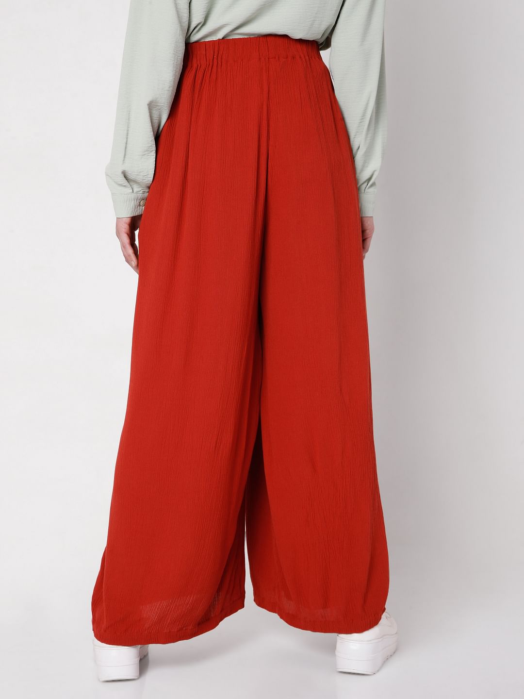 Brick Red Wide Leg Pants