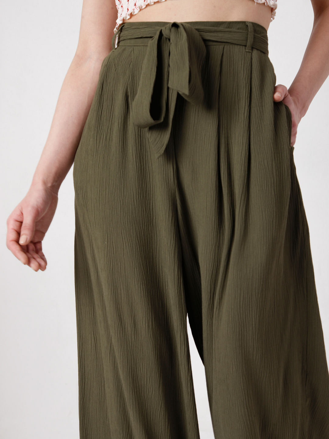 Green Wide Leg Pants