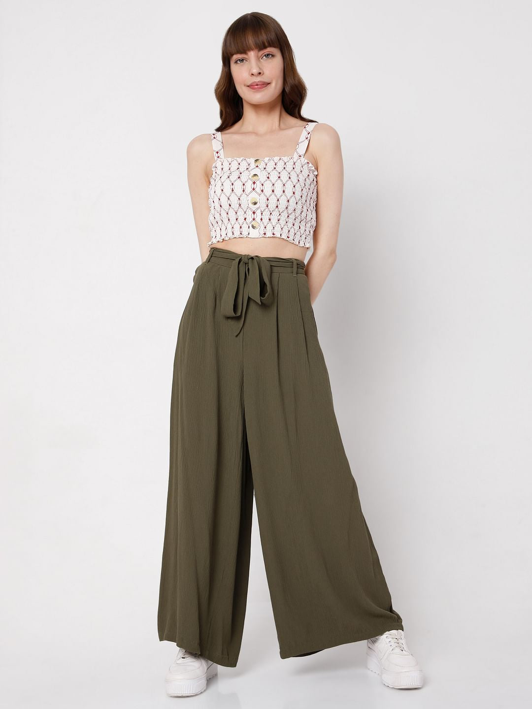 Green Wide Leg Pants