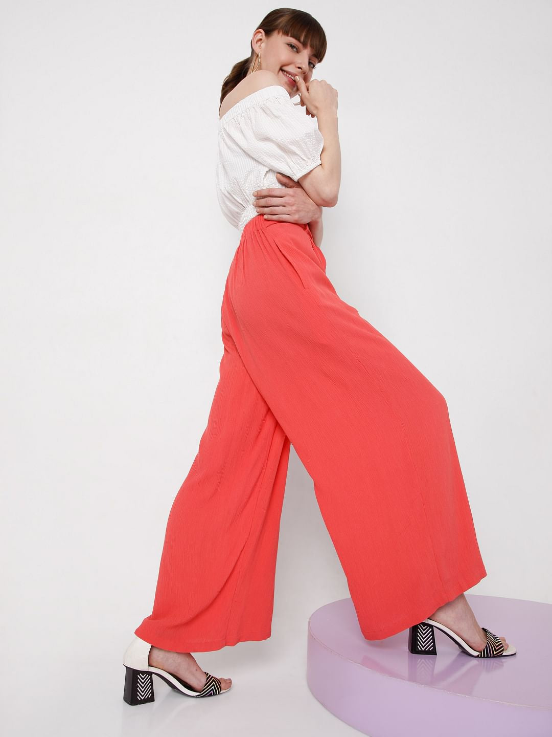 Coral Wide Leg Pants