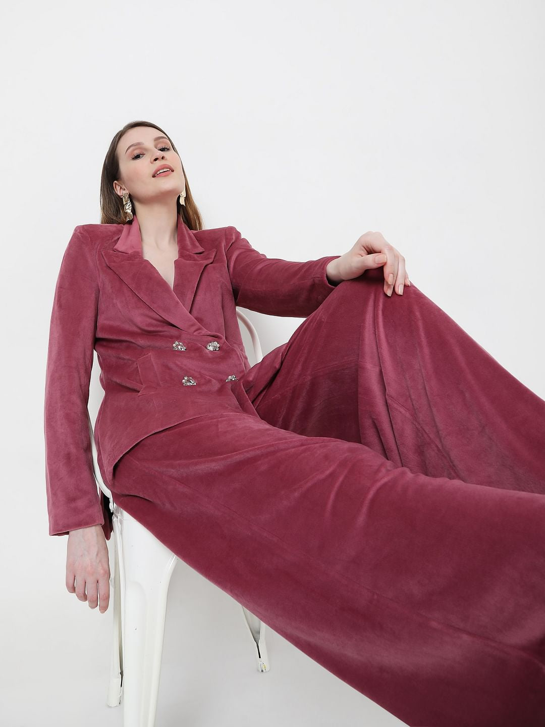 Pink High Rise Co-Ord Pants