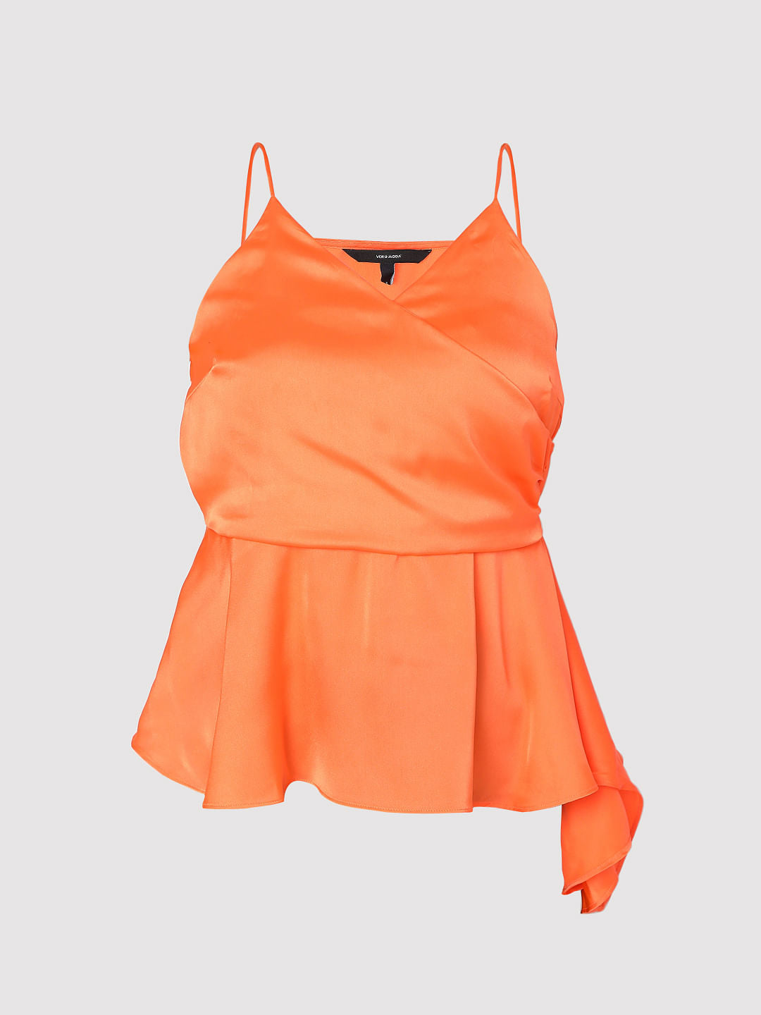 Orange Strappy Wrap Peplum Top
